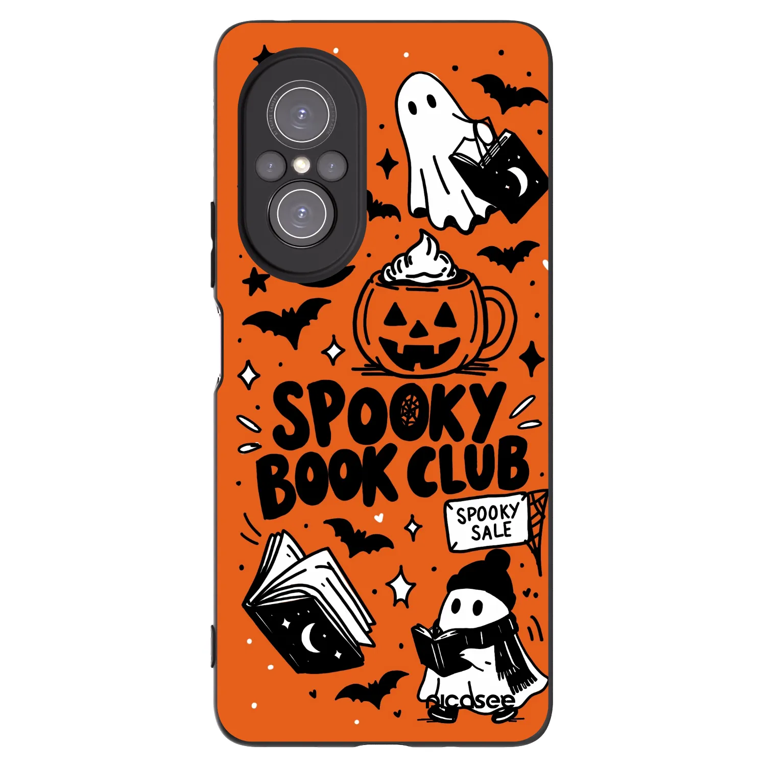 Picasee Μαύρη θήκη σιλικόνης για Huawei Nova 9 SE - Spooky book club