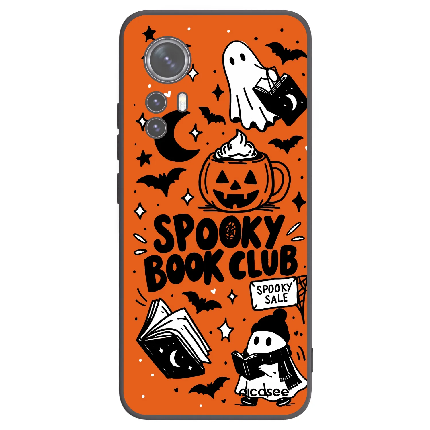 Picasee Μαύρη θήκη σιλικόνης για Xiaomi 12 - Spooky book club