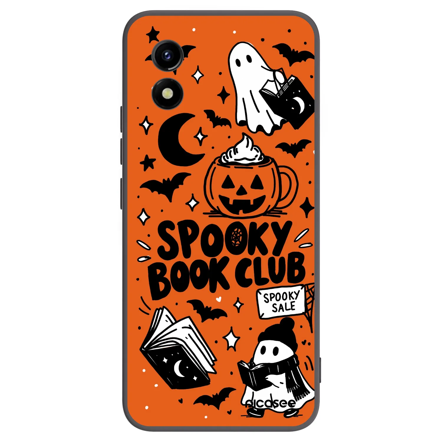 Picasee Μαύρη θήκη σιλικόνης για Vivo Y01 - Spooky book club