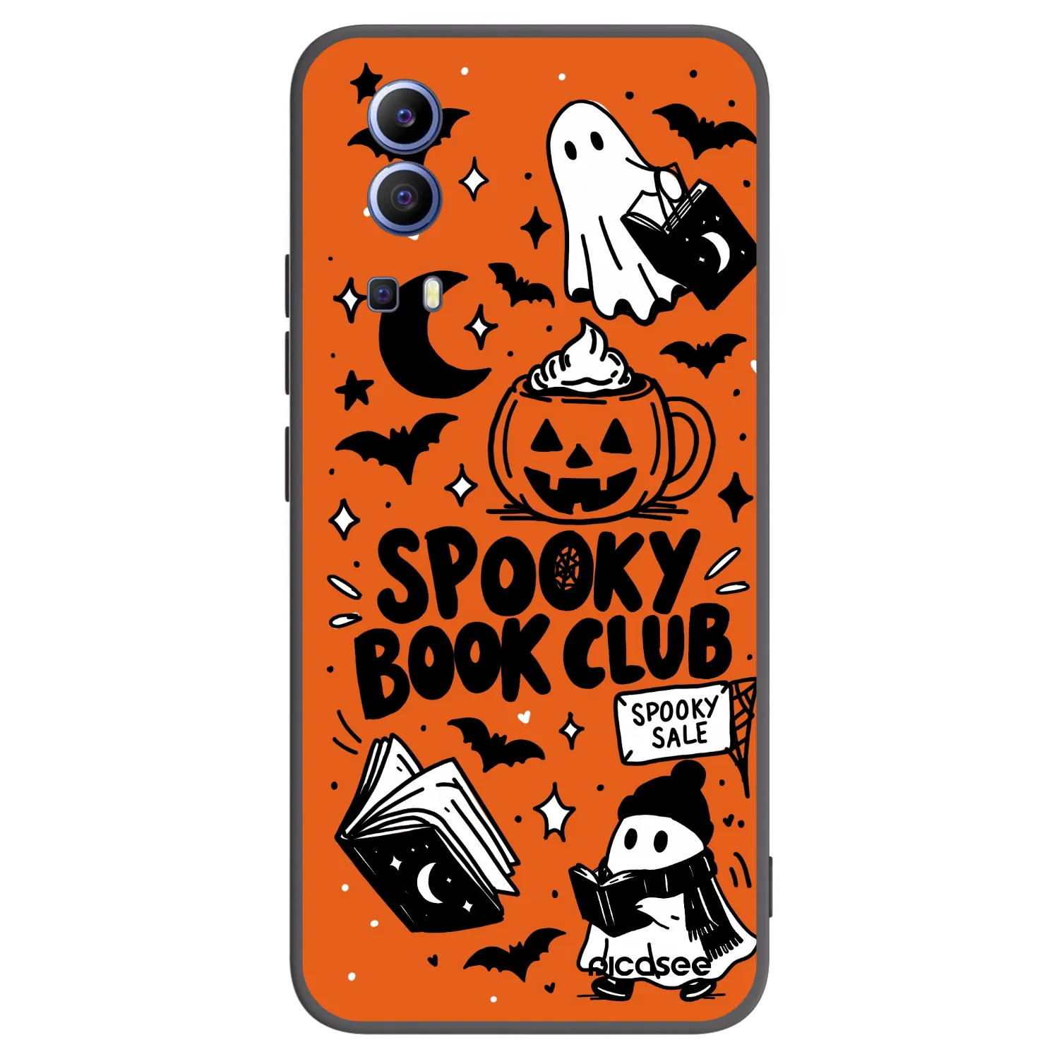 Picasee Μαύρη θήκη σιλικόνης για Vivo Y52 5G - Spooky book club