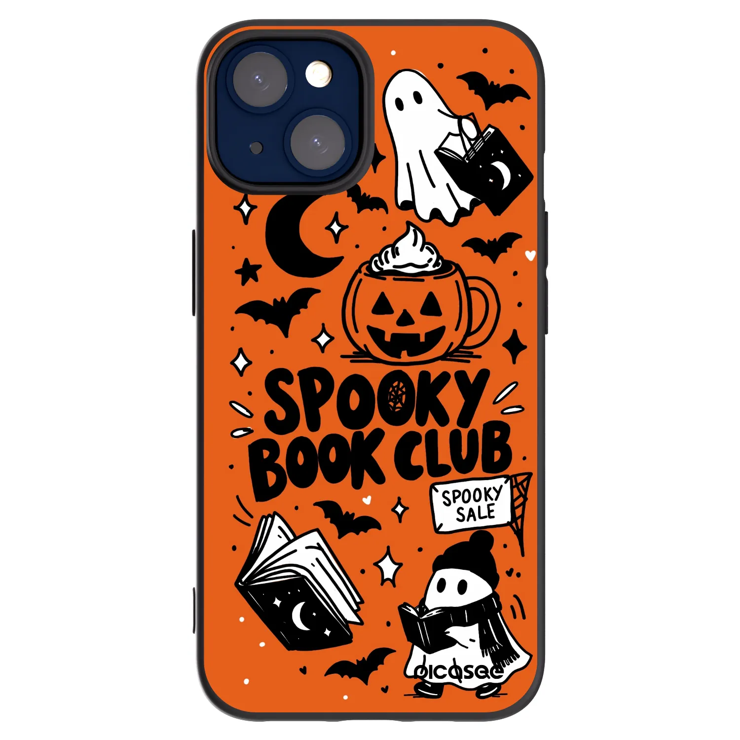 Picasee Μαύρη θήκη σιλικόνης για Apple iPhone 14 - Spooky book club