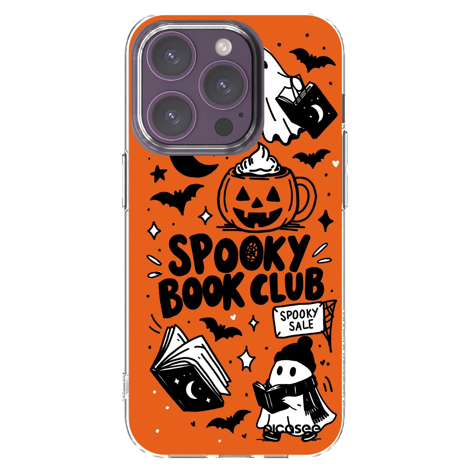 Picasee διαφανής θήκη σιλικόνης Apple iPhone 14 Pro - Spooky book club