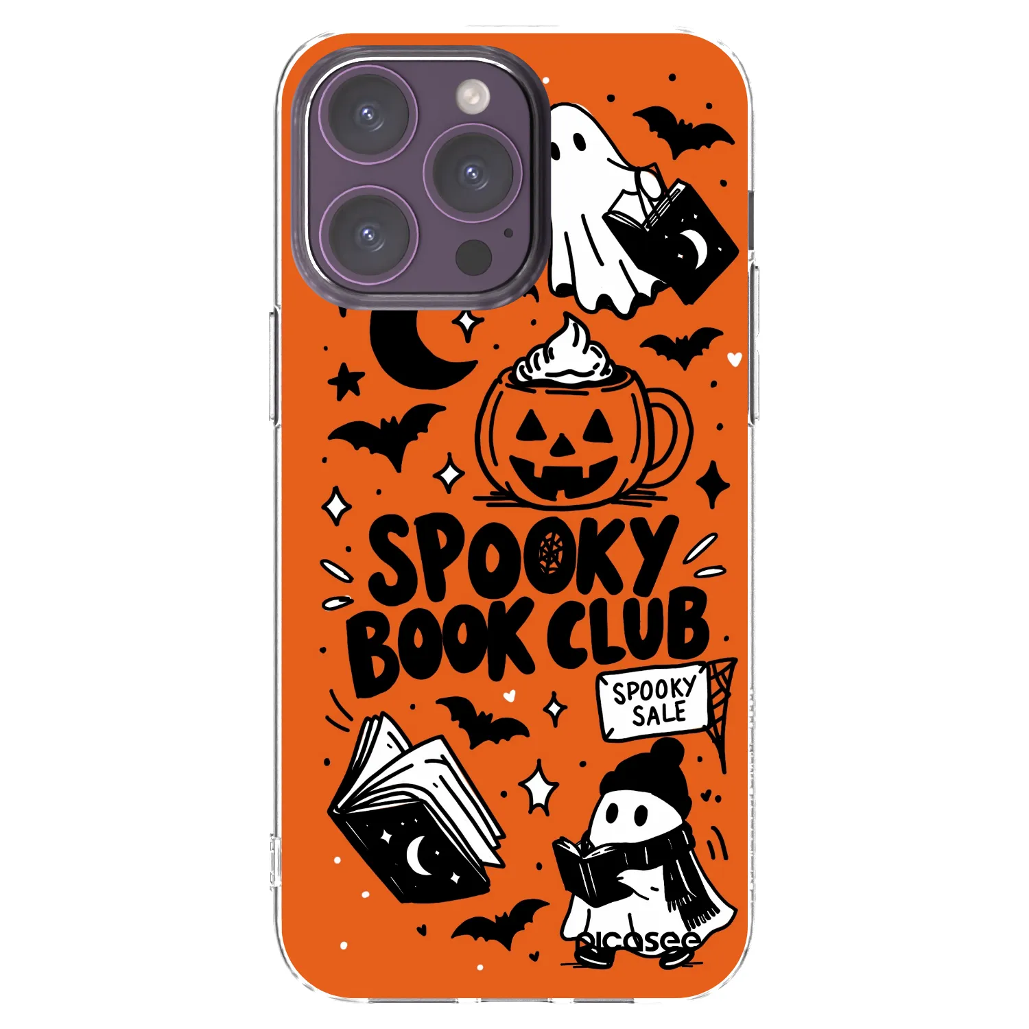 Picasee διαφανής θήκη σιλικόνης Apple iPhone 14 Pro Max - Spooky book club