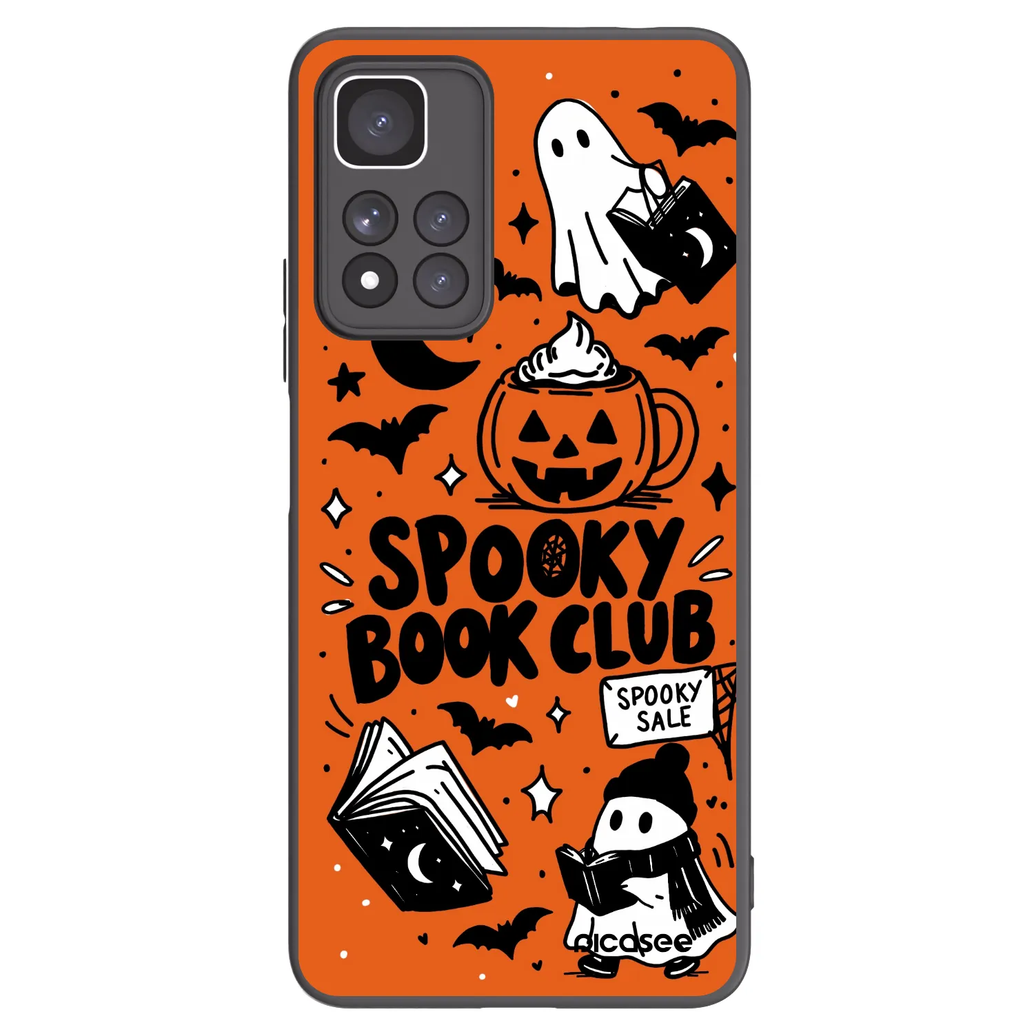 Picasee Μαύρη θήκη σιλικόνης για Xiaomi Redmi Note 11 Pro+ 5G - Spooky book club