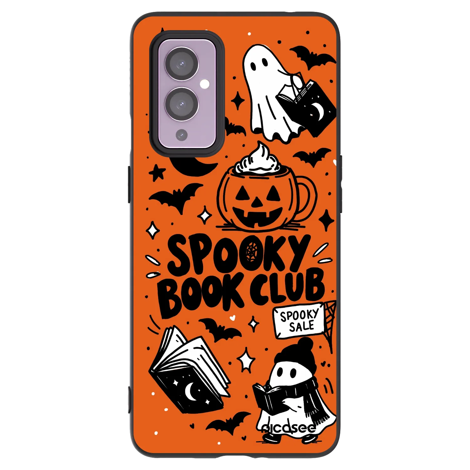 Picasee Μαύρη θήκη σιλικόνης για OnePlus 9 - Spooky book club