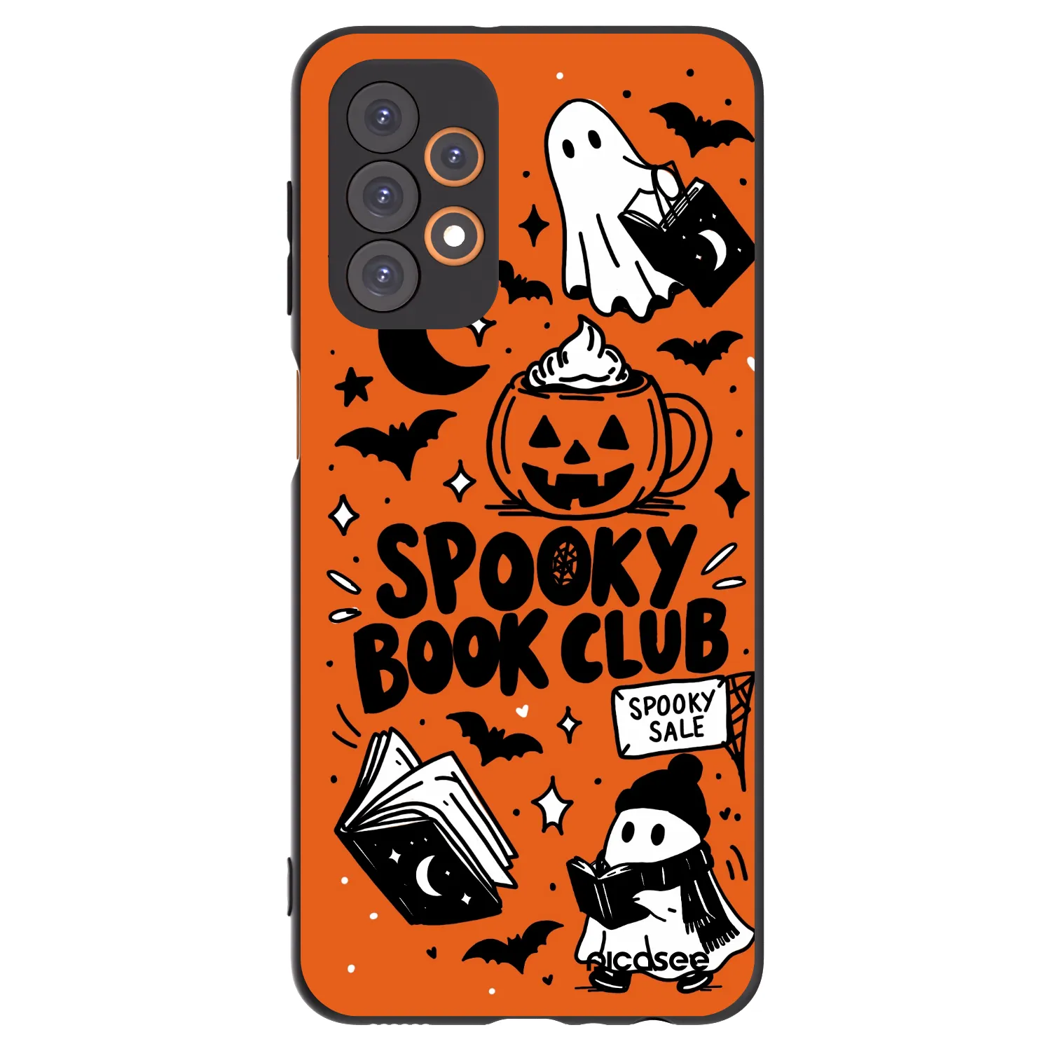 Picasee Μαύρη θήκη σιλικόνης για Samsung Galaxy A23 A235F 4G - Spooky book club
