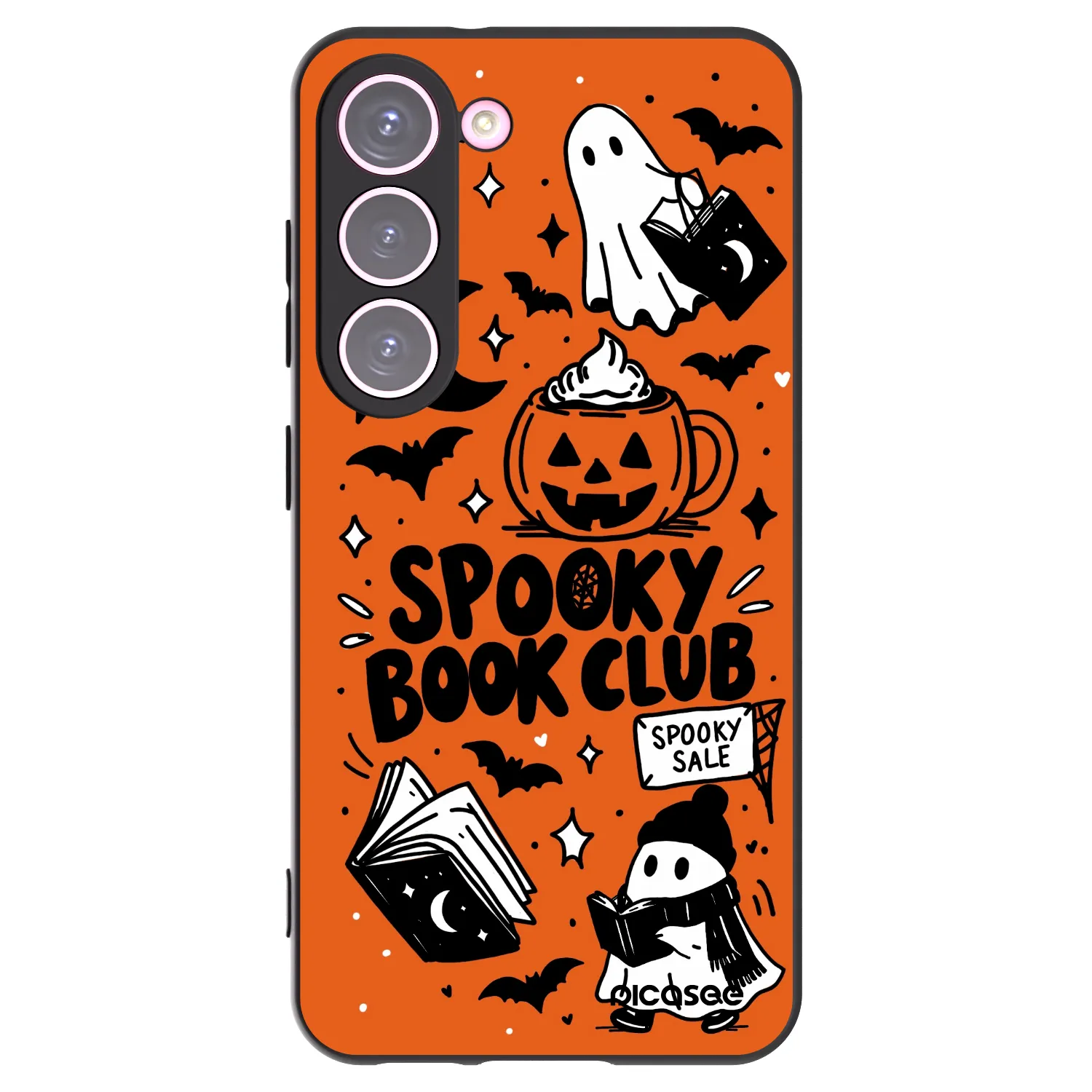 Picasee Μαύρη θήκη σιλικόνης για Samsung Galaxy S23 5G - Spooky book club