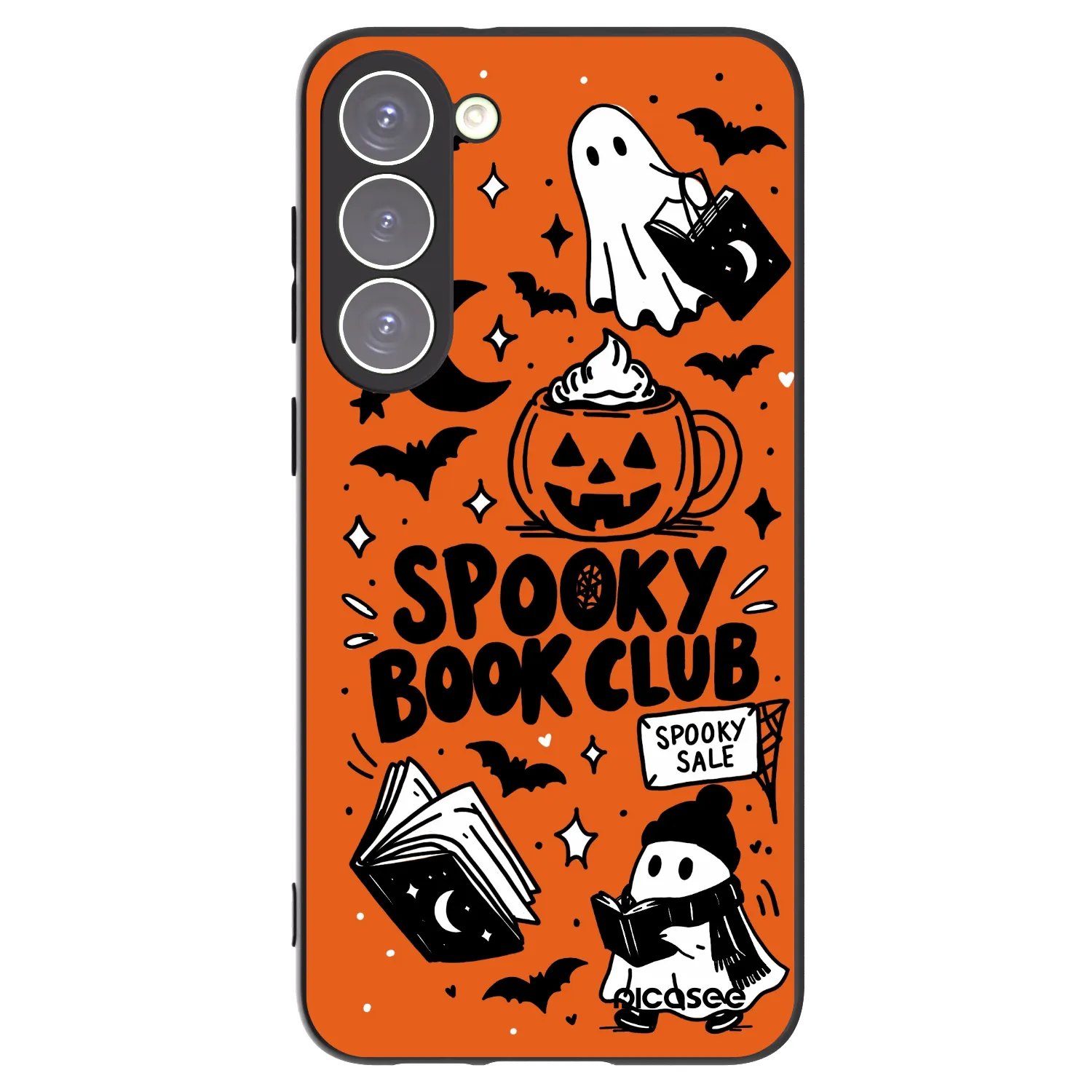 Picasee Μαύρη θήκη σιλικόνης για Samsung Galaxy S23+ 5G - Spooky book club