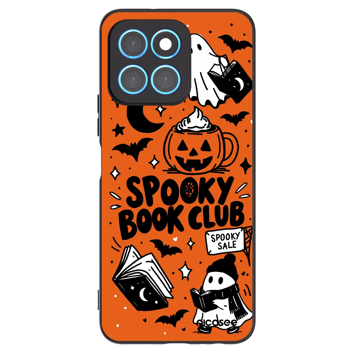 Picasee Μαύρη θήκη σιλικόνης για Honor X6 - Spooky book club