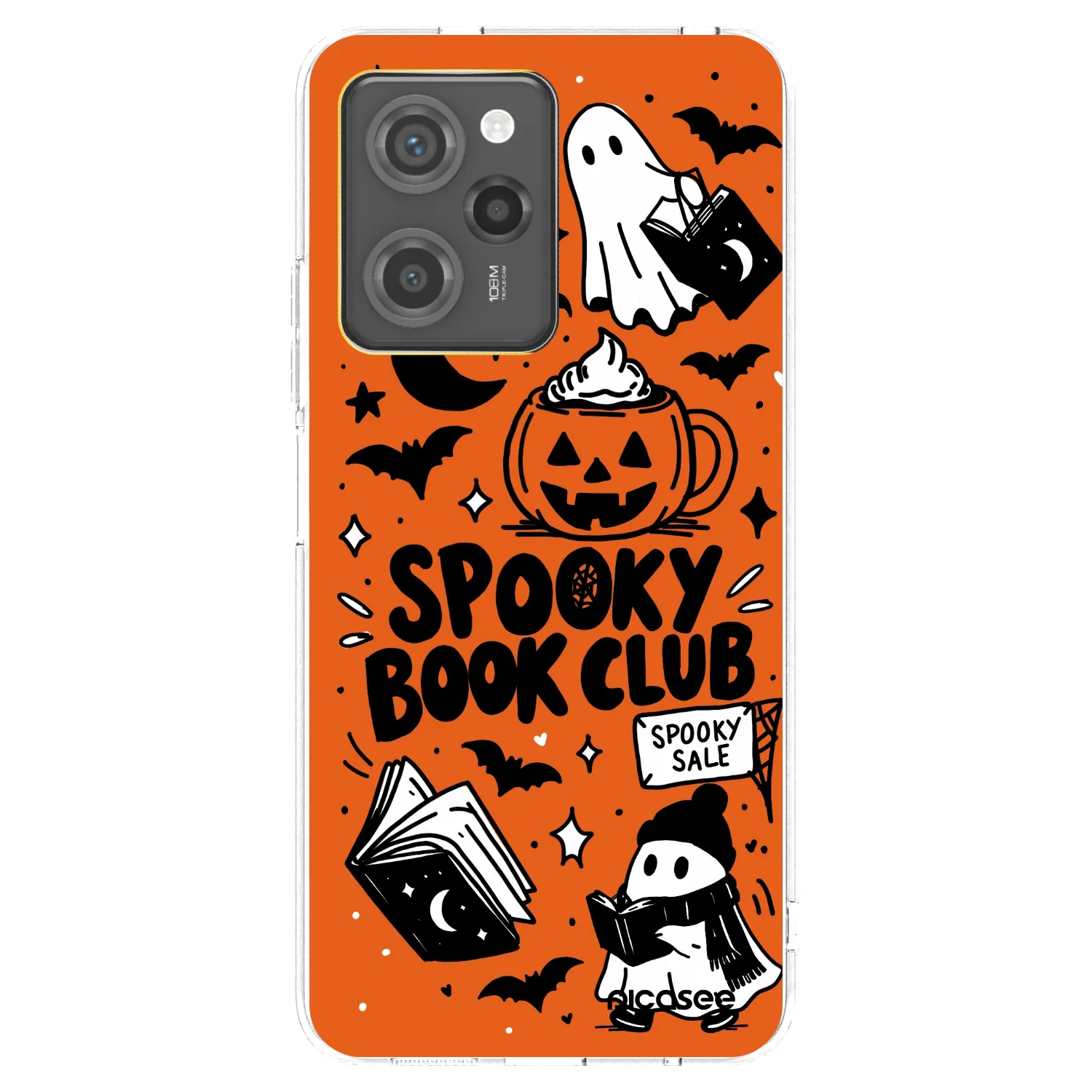 Picasee Μαύρη θήκη σιλικόνης για Xiaomi Poco X5 Pro - Spooky book club