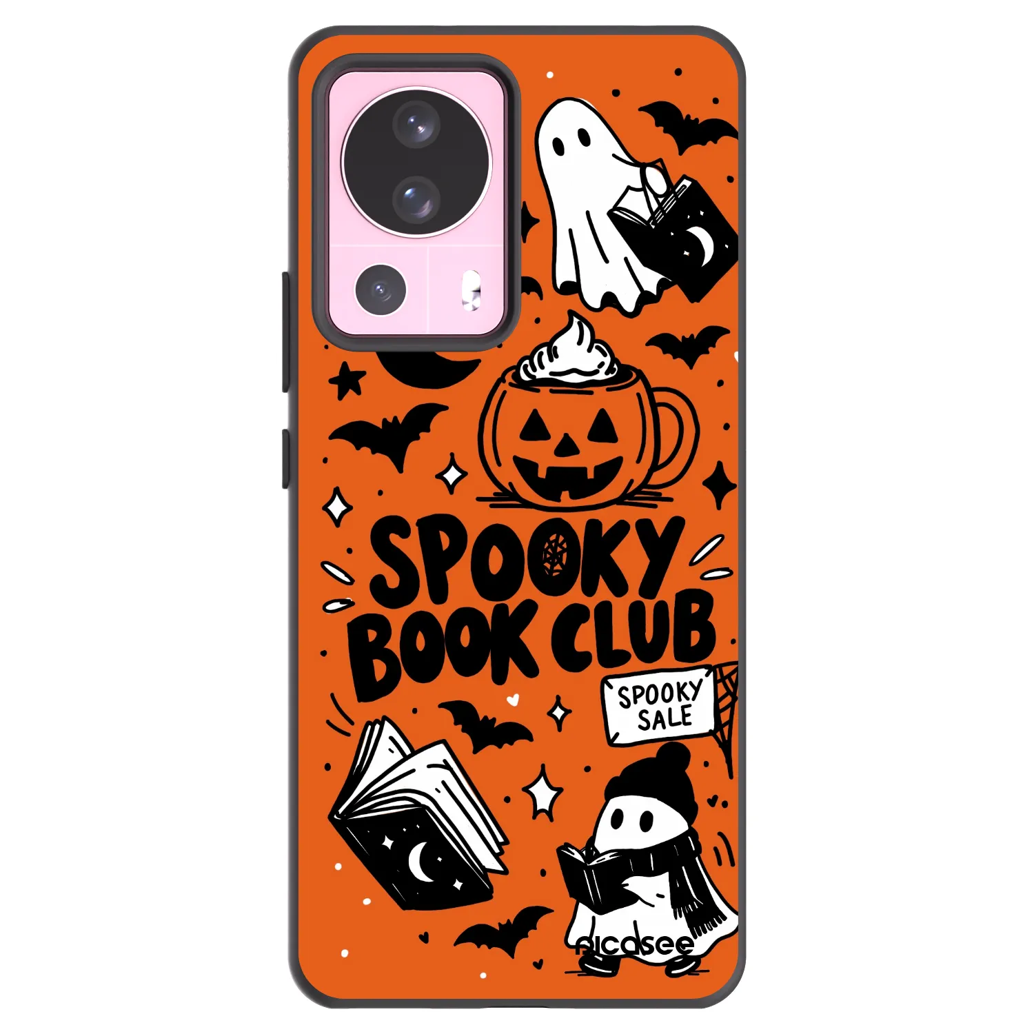 Picasee Μαύρη θήκη σιλικόνης για Xiaomi 13 Lite - Spooky book club