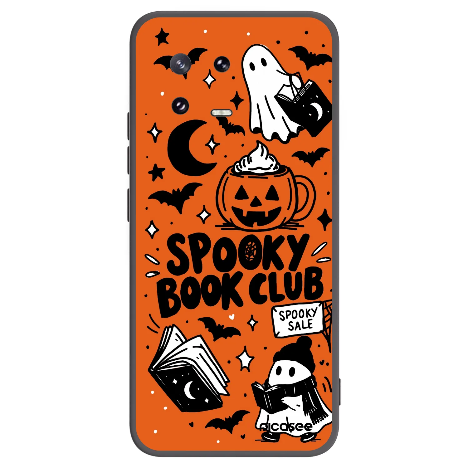 Picasee Μαύρη θήκη σιλικόνης για Xiaomi 13 Pro - Spooky book club