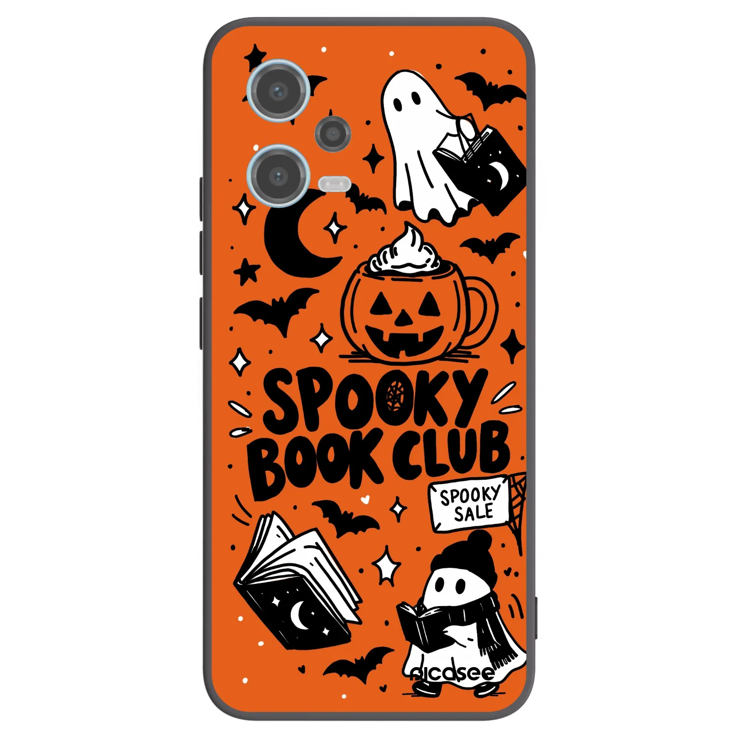 Picasee Μαύρη θήκη σιλικόνης για Xiaomi Redmi Note 12 5G - Spooky book club