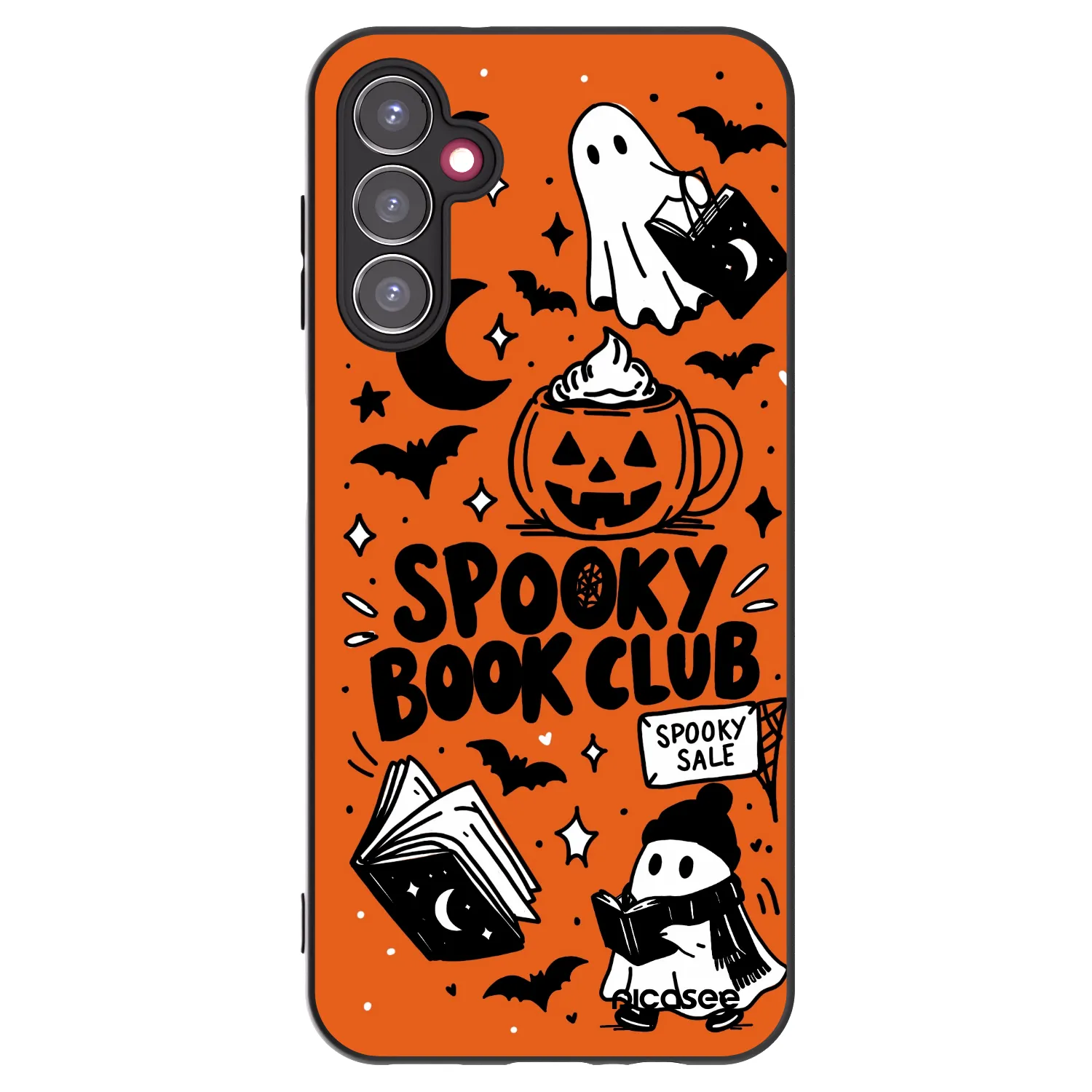 Picasee Μαύρη θήκη σιλικόνης για Samsung Galaxy A14 4G A145R - Spooky book club