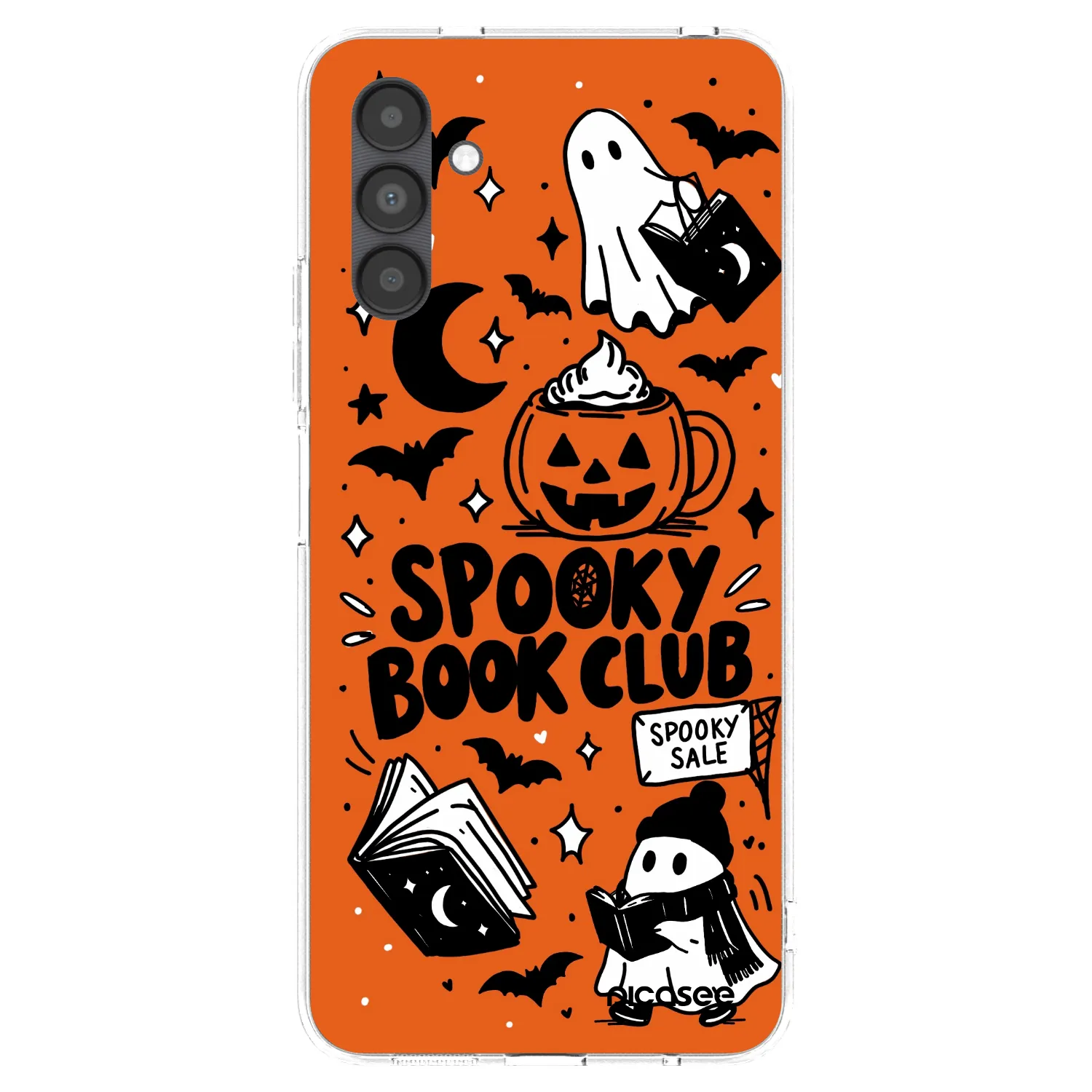 Picasee διαφανής θήκη σιλικόνης Samsung Galaxy A04s A047F - Spooky book club