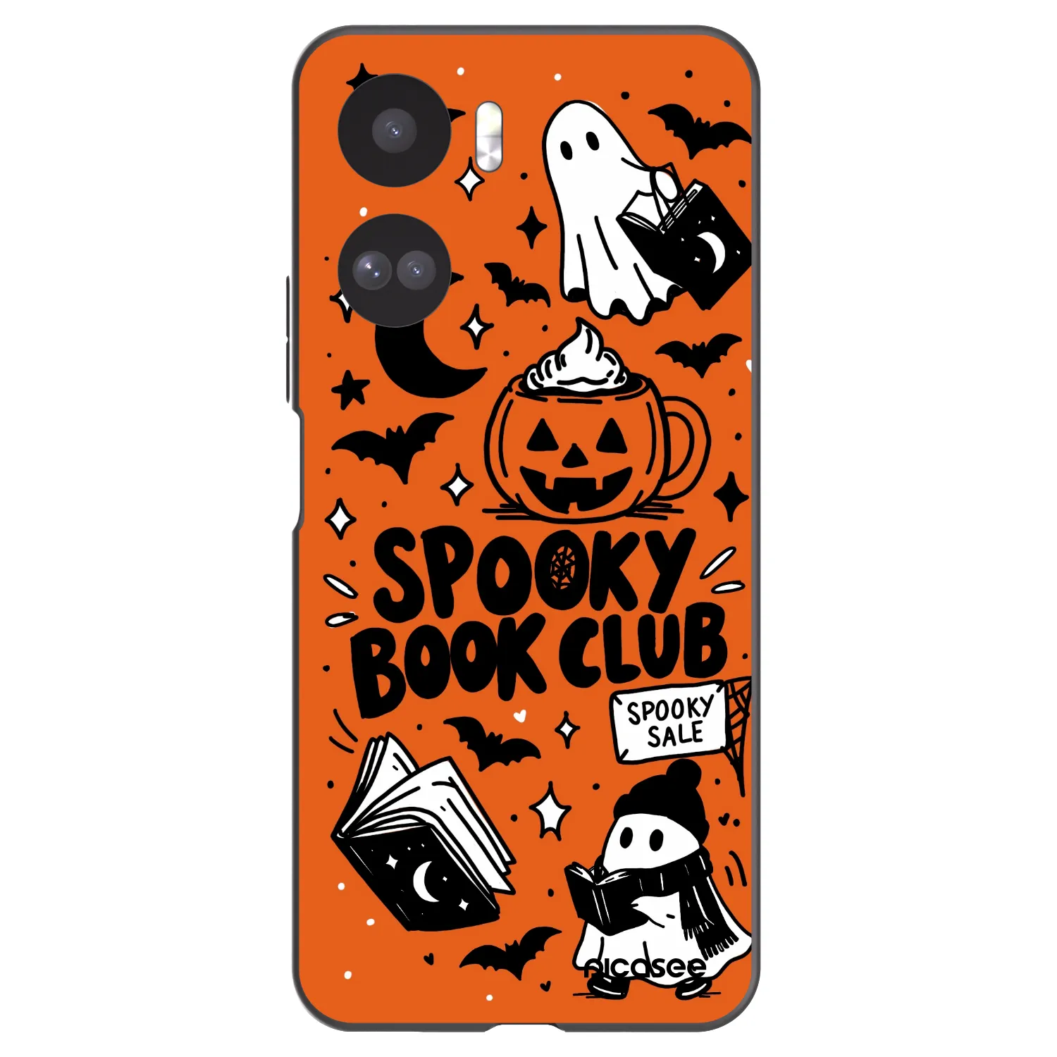 Picasee Μαύρη θήκη σιλικόνης για Honor 90 Lite 5G - Spooky book club