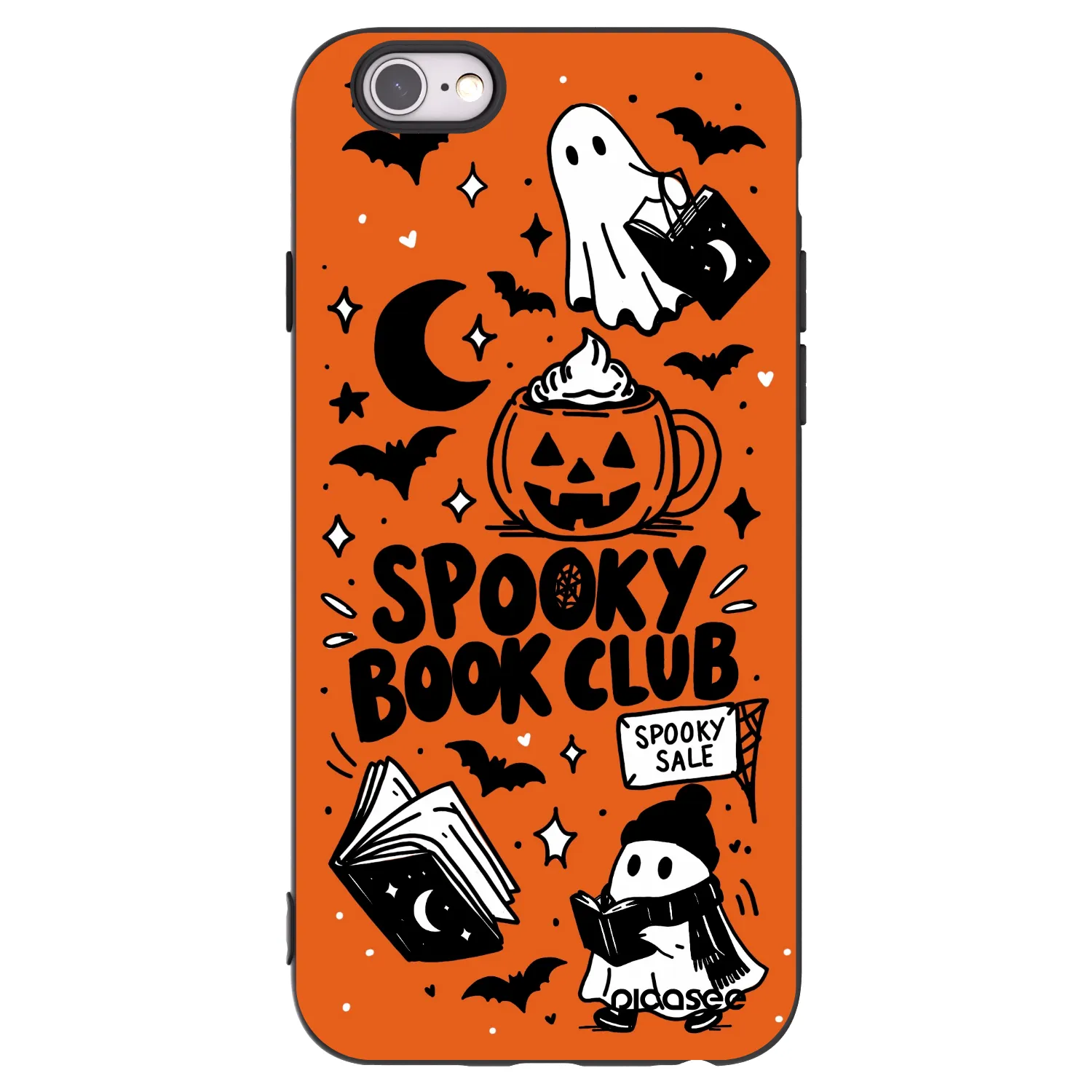 Picasee Μαύρη θήκη σιλικόνης για Apple iPhone 6/6S - Spooky book club