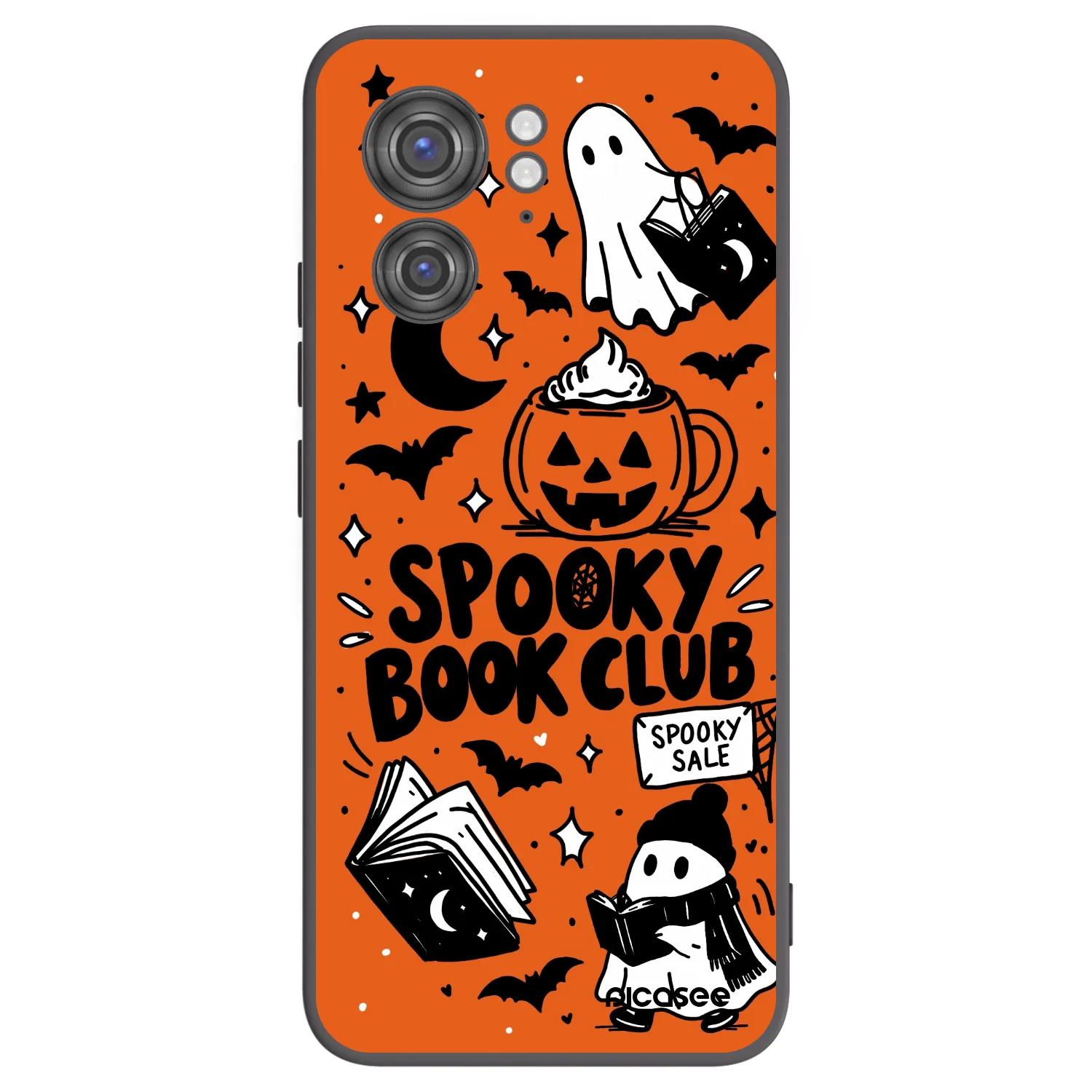 Picasee Μαύρη θήκη σιλικόνης για Motorola Edge 40 - Spooky book club