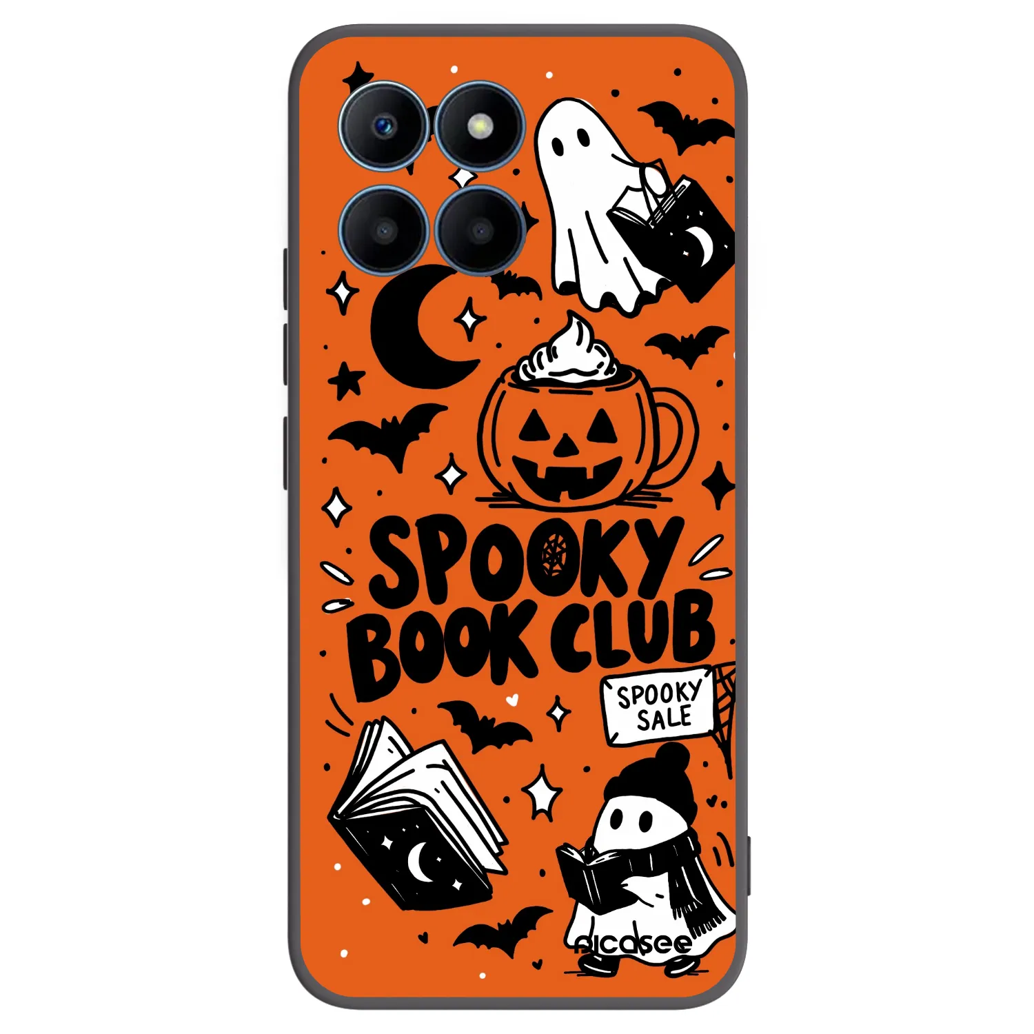 Picasee Μαύρη θήκη σιλικόνης για Honor 70 Lite - Spooky book club