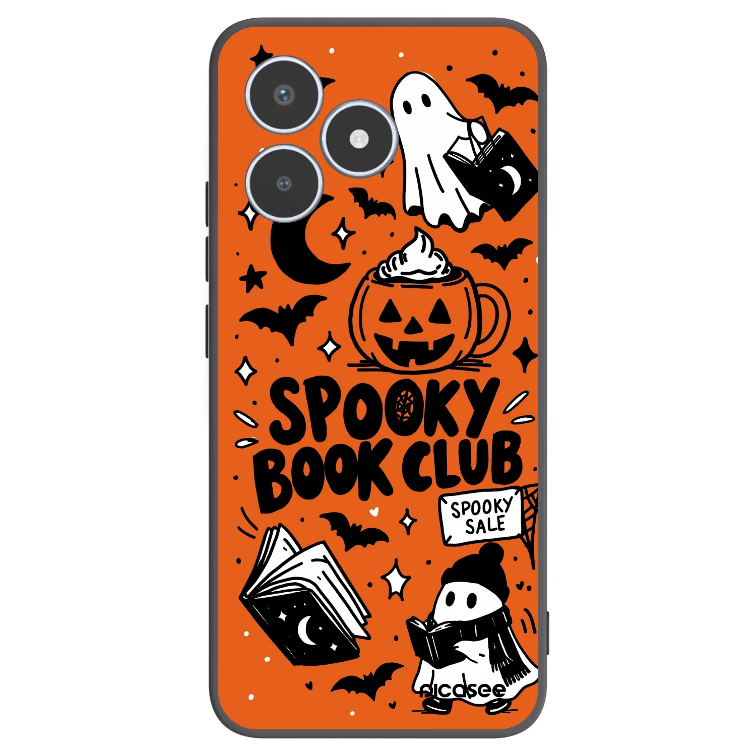 Picasee Μαύρη θήκη σιλικόνης για Realme C53 - Spooky book club