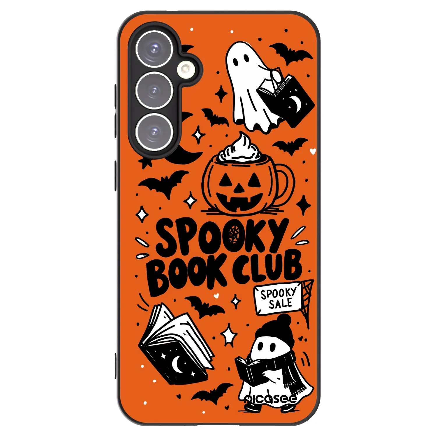 Picasee Μαύρη θήκη σιλικόνης για Samsung Galaxy S23 FE S711B - Spooky book club