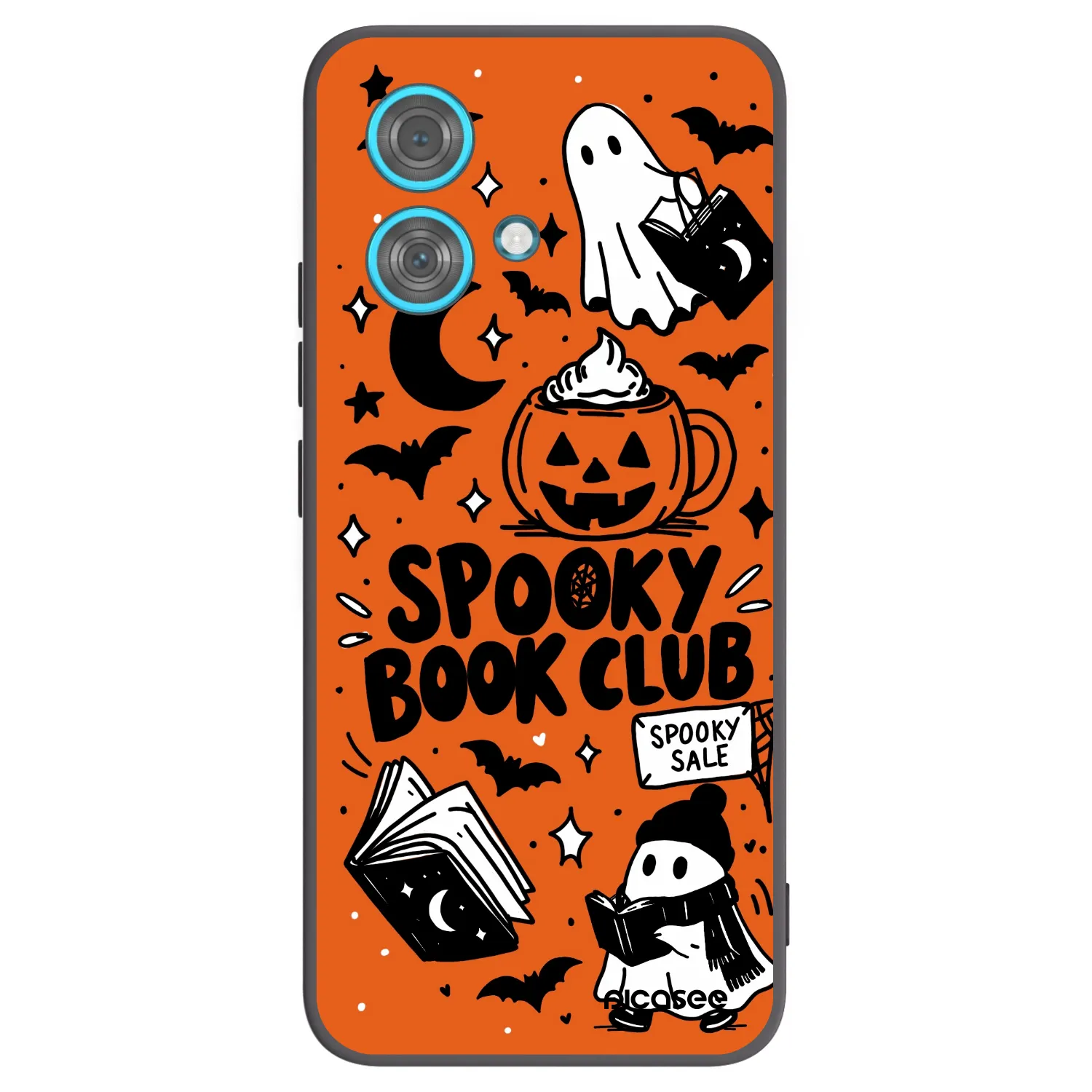 Picasee Μαύρη θήκη σιλικόνης για Motorola Edge 40 Neo - Spooky book club