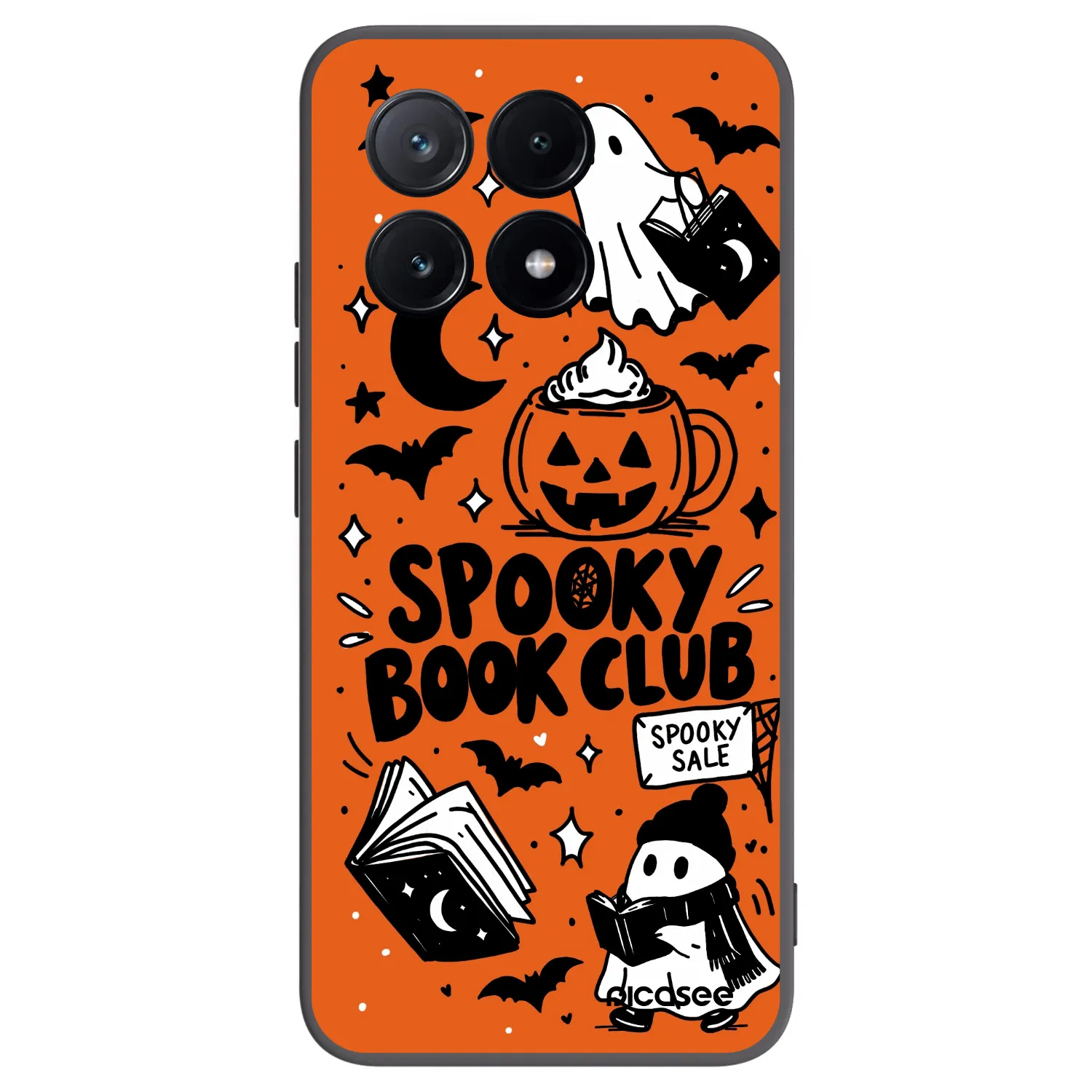 Picasee Μαύρη θήκη σιλικόνης για Xiaomi Poco X6 Pro - Spooky book club