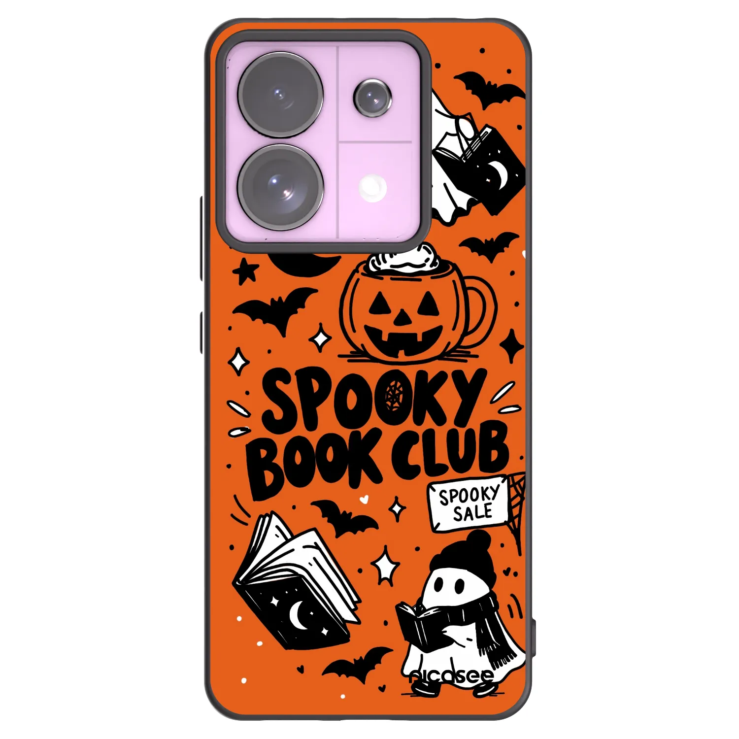 Picasee Μαύρη θήκη σιλικόνης για Xiaomi Redmi Note 13 Pro 5G - Spooky book club