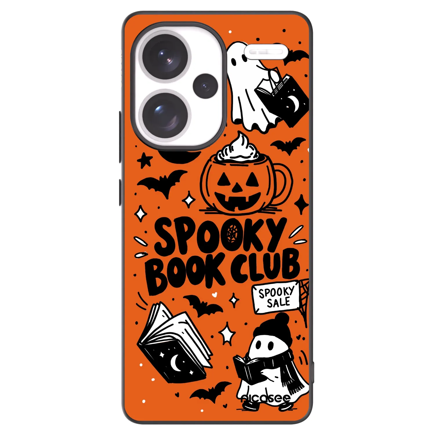 Picasee Μαύρη θήκη σιλικόνης για Xiaomi Redmi Note 13 Pro+ 5G - Spooky book club