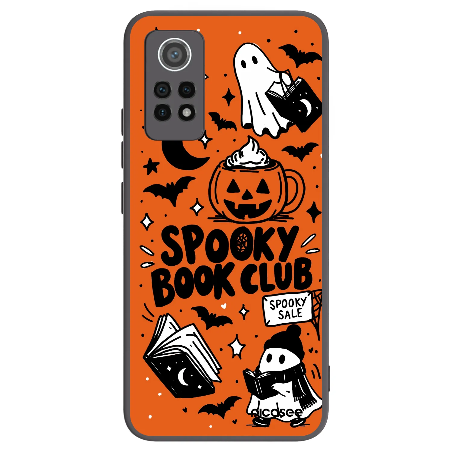 Picasee Μαύρη θήκη σιλικόνης για Xiaomi Redmi Note 12 Pro 4G - Spooky book club