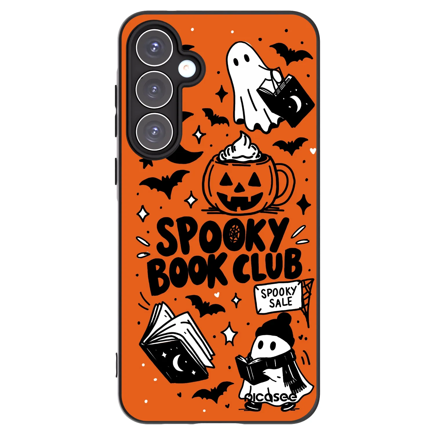 Picasee Μαύρη θήκη σιλικόνης για Samsung Galaxy A55 5G A556B - Spooky book club