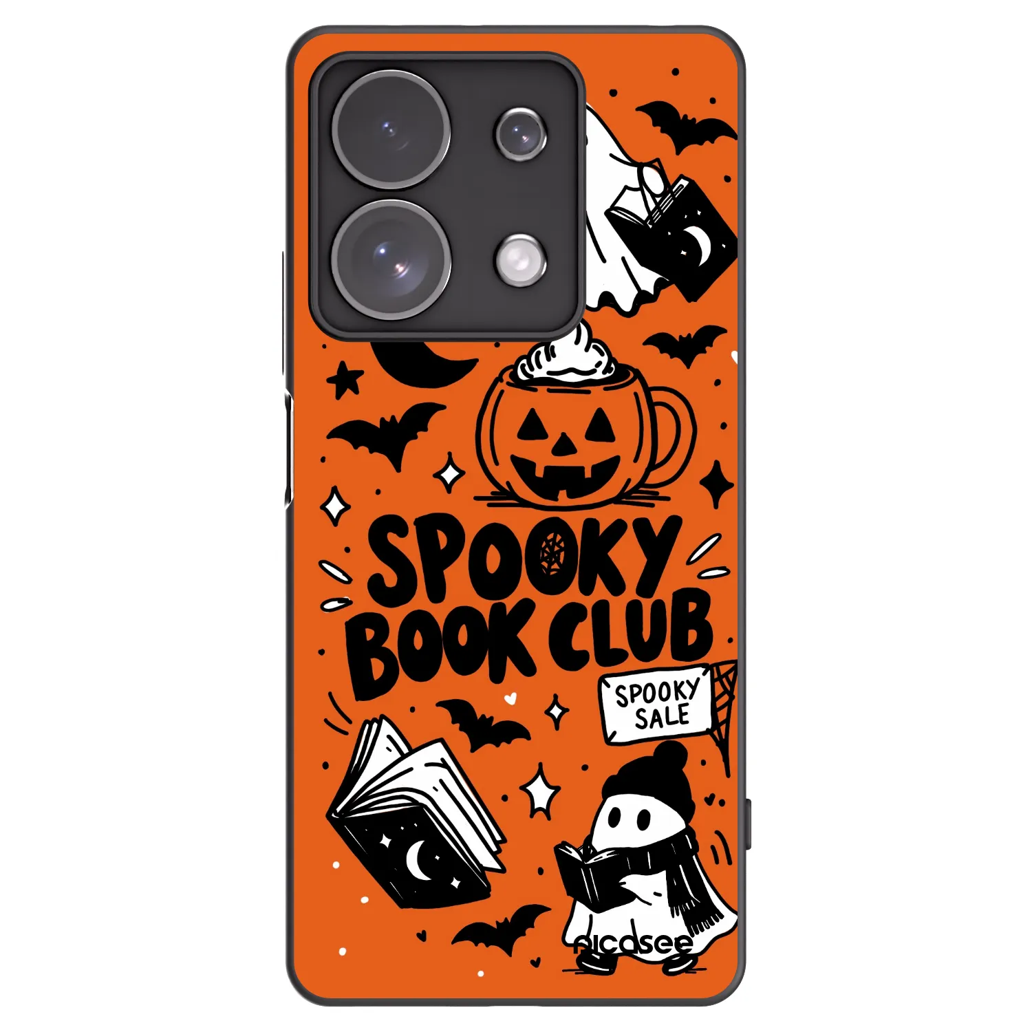 Picasee Μαύρη θήκη σιλικόνης για Xiaomi Redmi Note 13 Pro 4G - Spooky book club