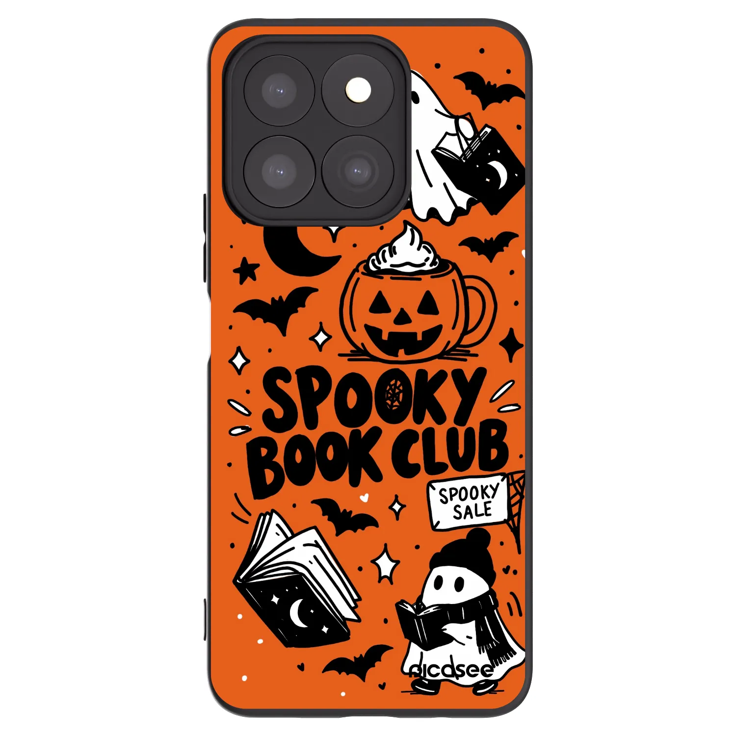 Picasee Μαύρη θήκη σιλικόνης για Honor X8b - Spooky book club