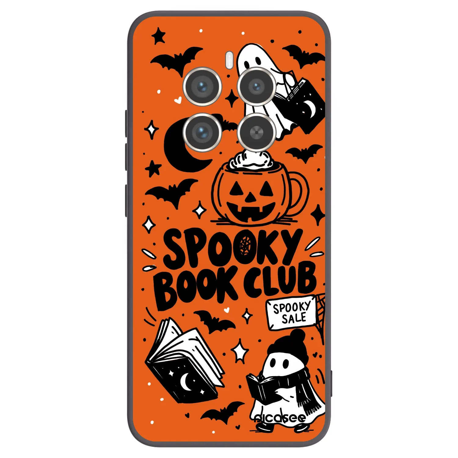 Picasee Μαύρη θήκη σιλικόνης για Realme 12 Pro 5G - Spooky book club