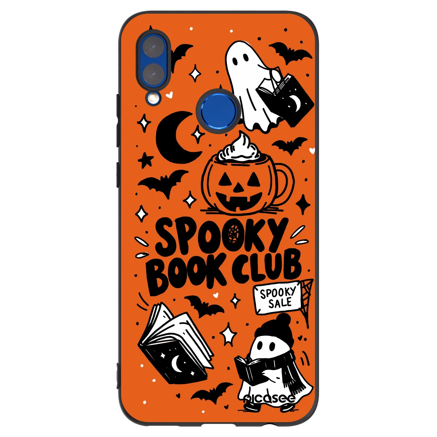 Picasee Μαύρη θήκη σιλικόνης για Honor 10 Lite - Spooky book club