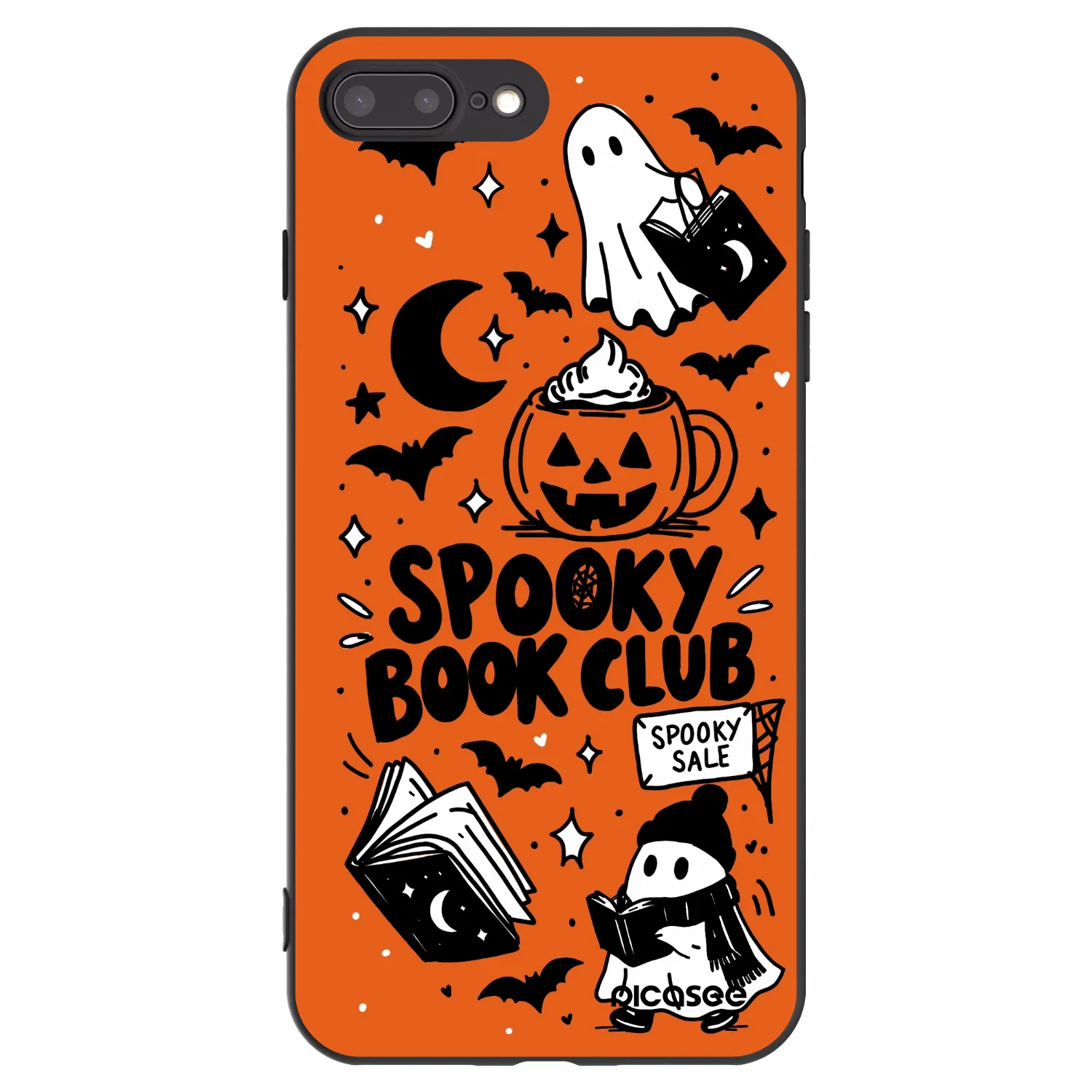 Picasee Μαύρη θήκη σιλικόνης για Apple iPhone 7 Plus - Spooky book club