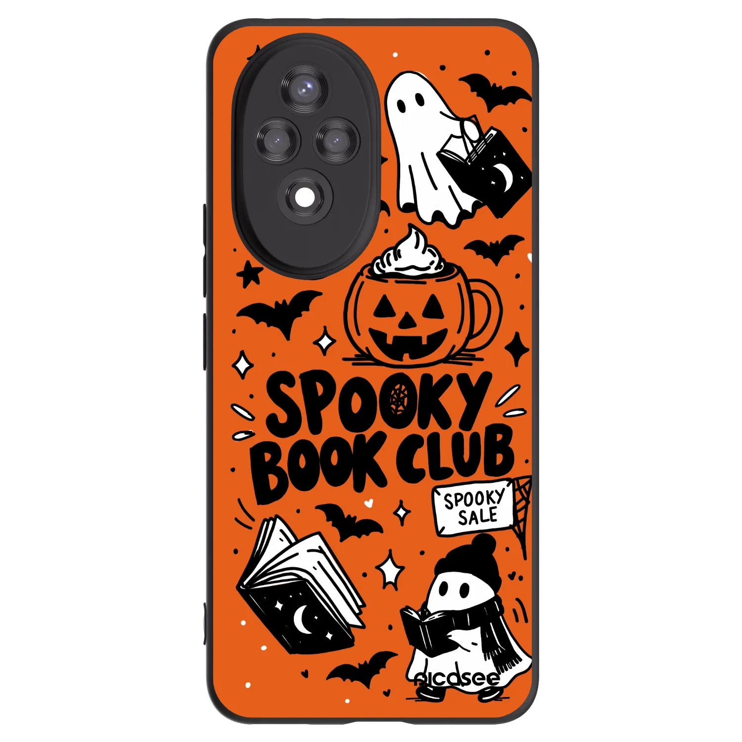 Picasee Μαύρη θήκη σιλικόνης για Honor 200 5G - Spooky book club