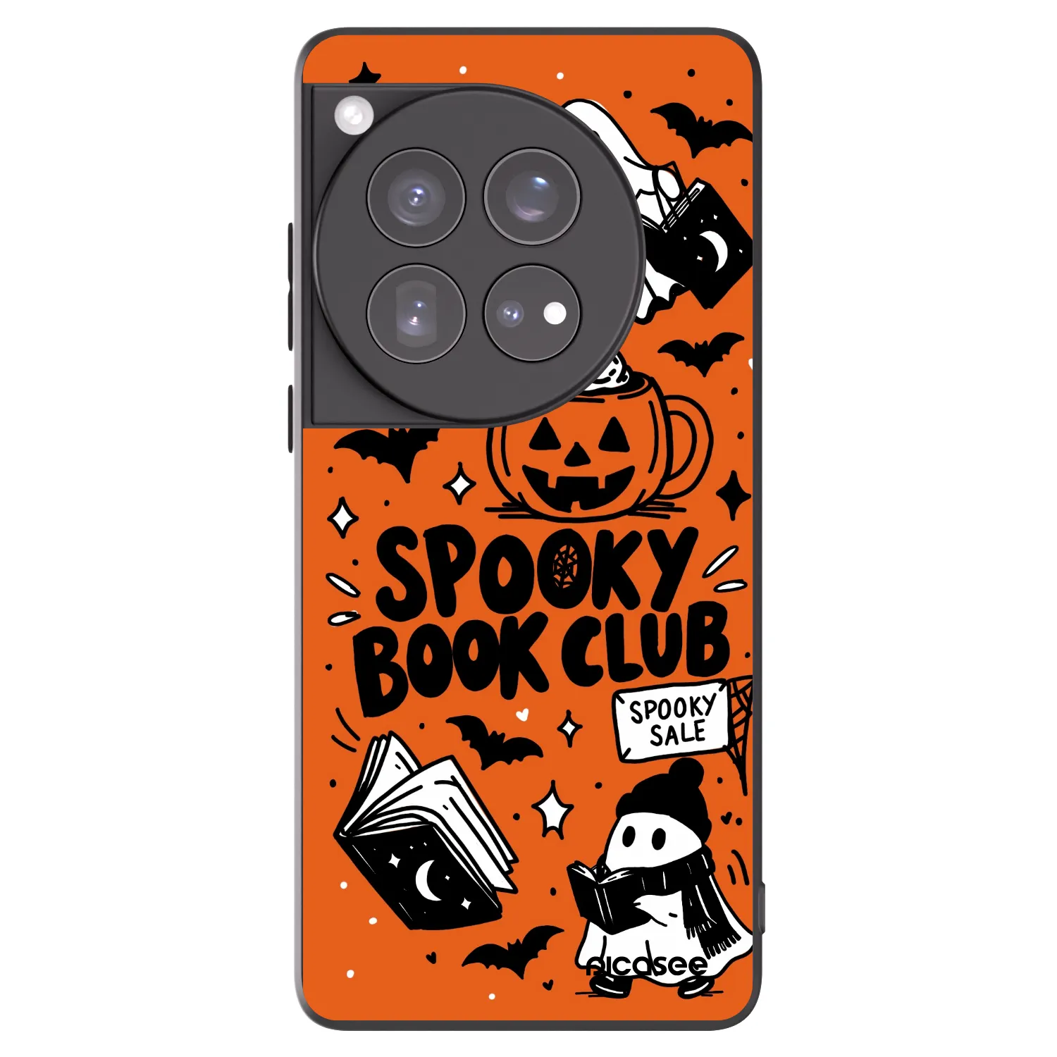Picasee Μαύρη θήκη σιλικόνης για OnePlus 12 5G - Spooky book club