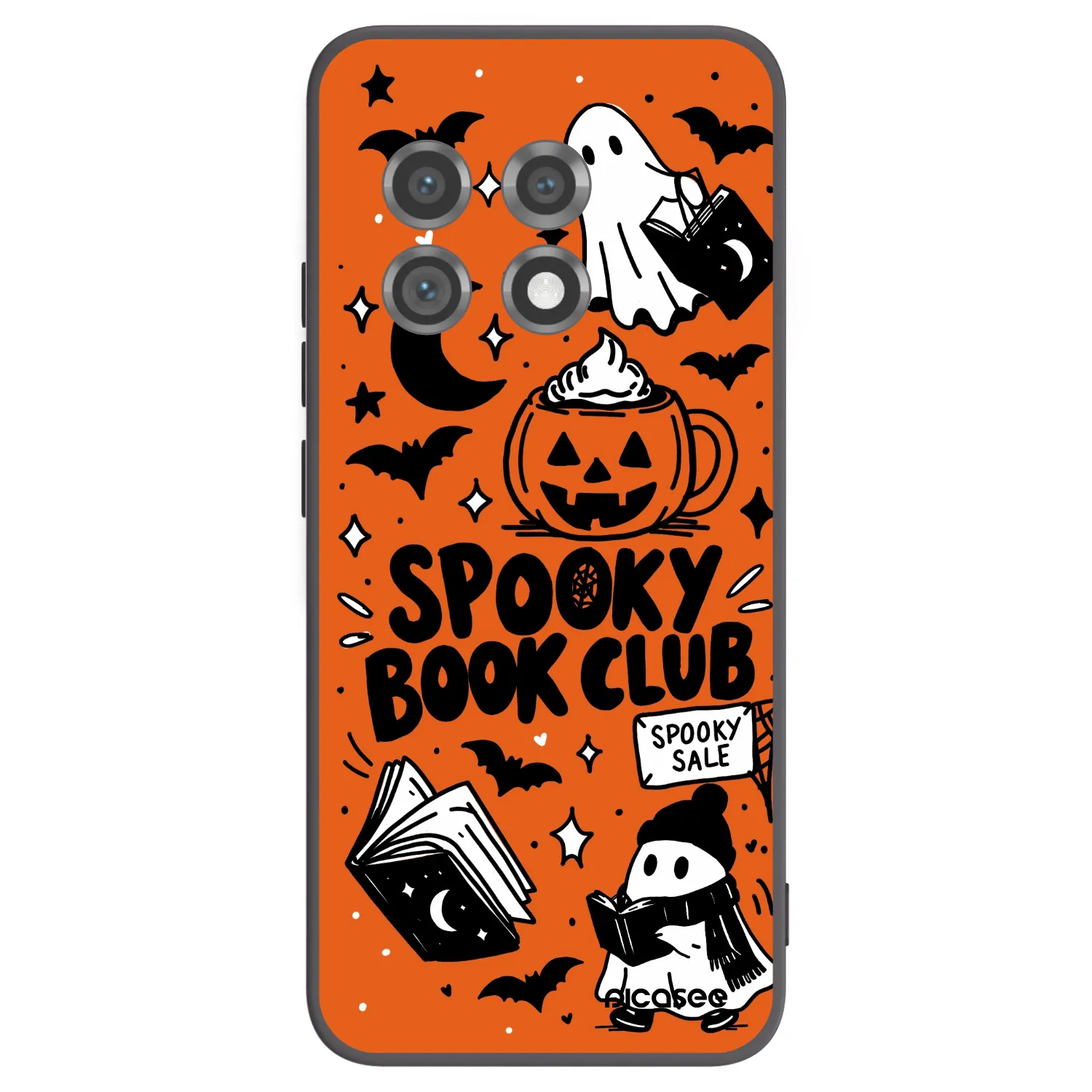 Picasee Μαύρη θήκη σιλικόνης για OnePlus 11 5G - Spooky book club