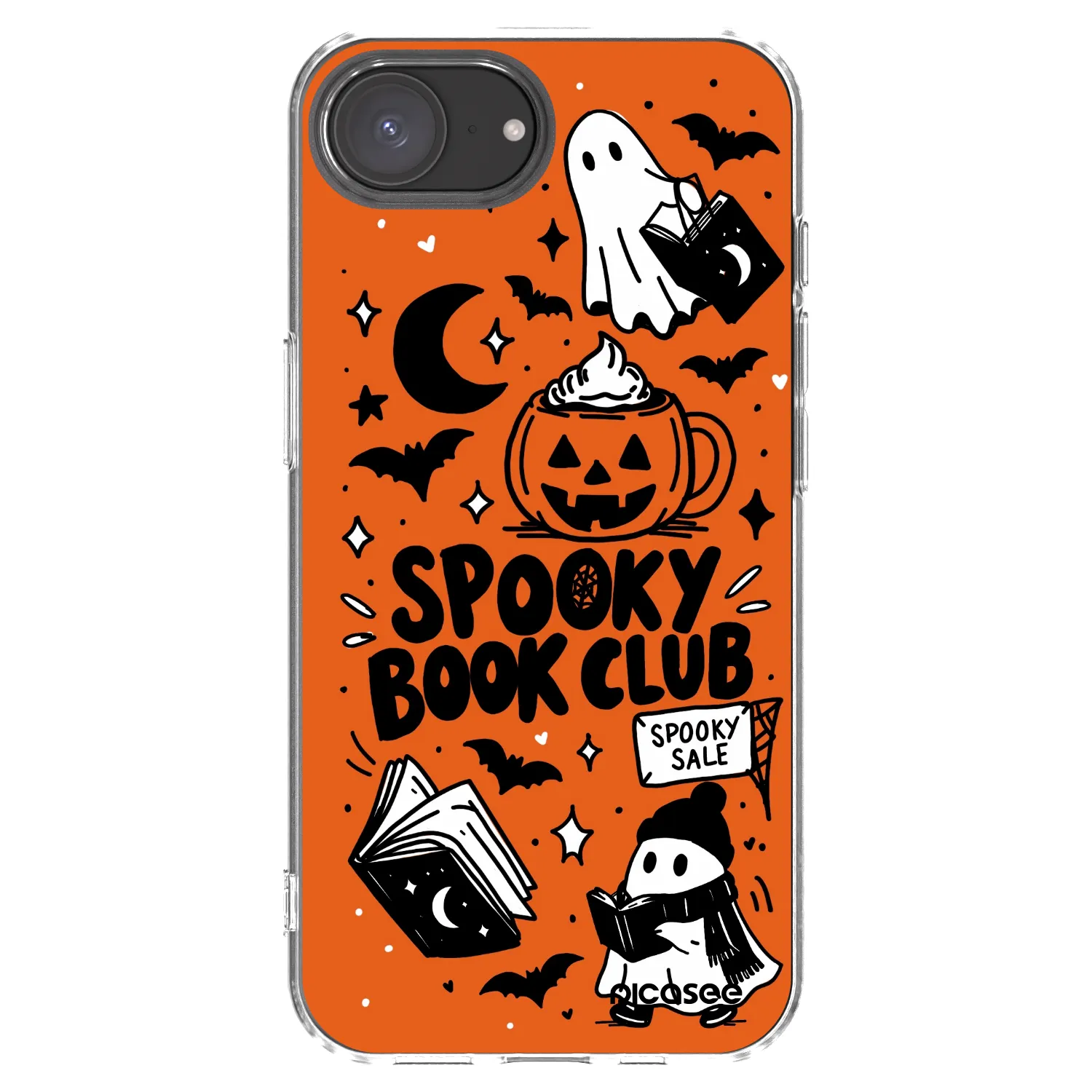Picasee διαφανής θήκη σιλικόνης Apple iPhone 16e - Spooky book club