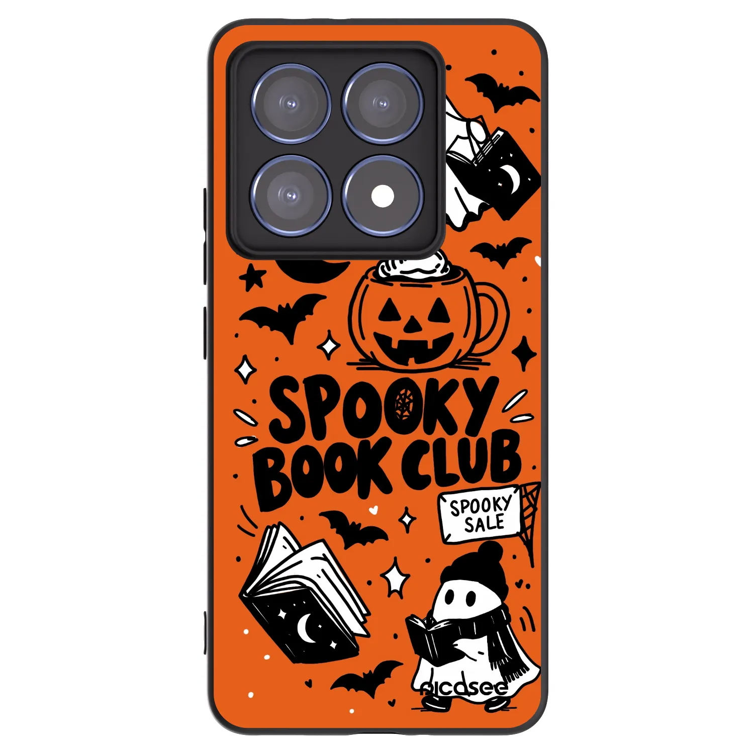 Picasee Μαύρη θήκη σιλικόνης για Xiaomi 14T Pro - Spooky book club