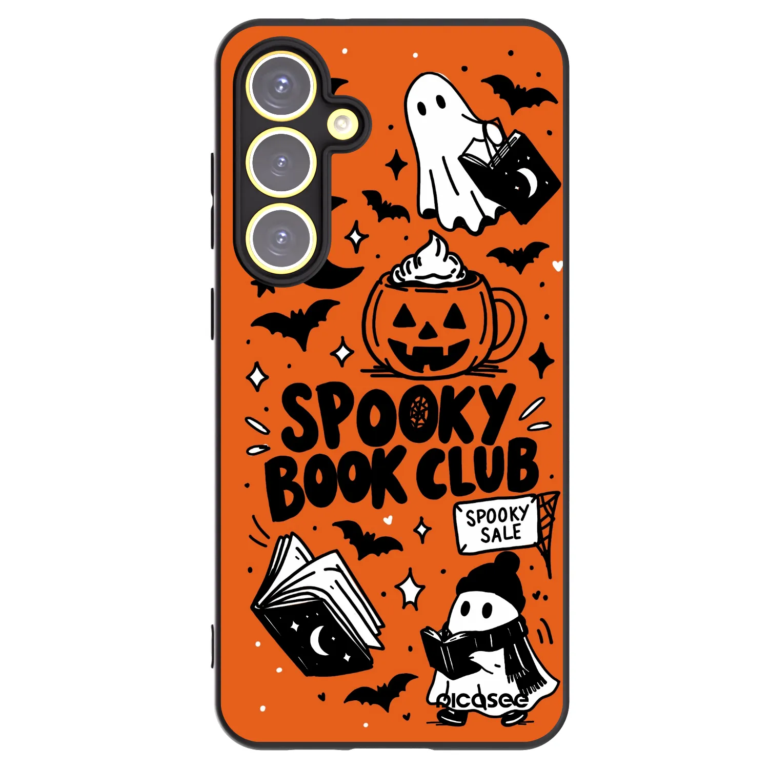 Picasee Μαύρη θήκη σιλικόνης για Samsung Galaxy S24 FE S721B - Spooky book club