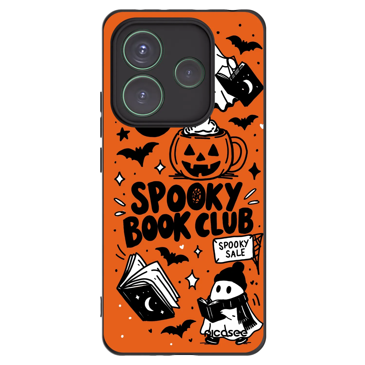 Picasee Μαύρη θήκη σιλικόνης για Xiaomi Redmi Note 14 5G - Spooky book club
