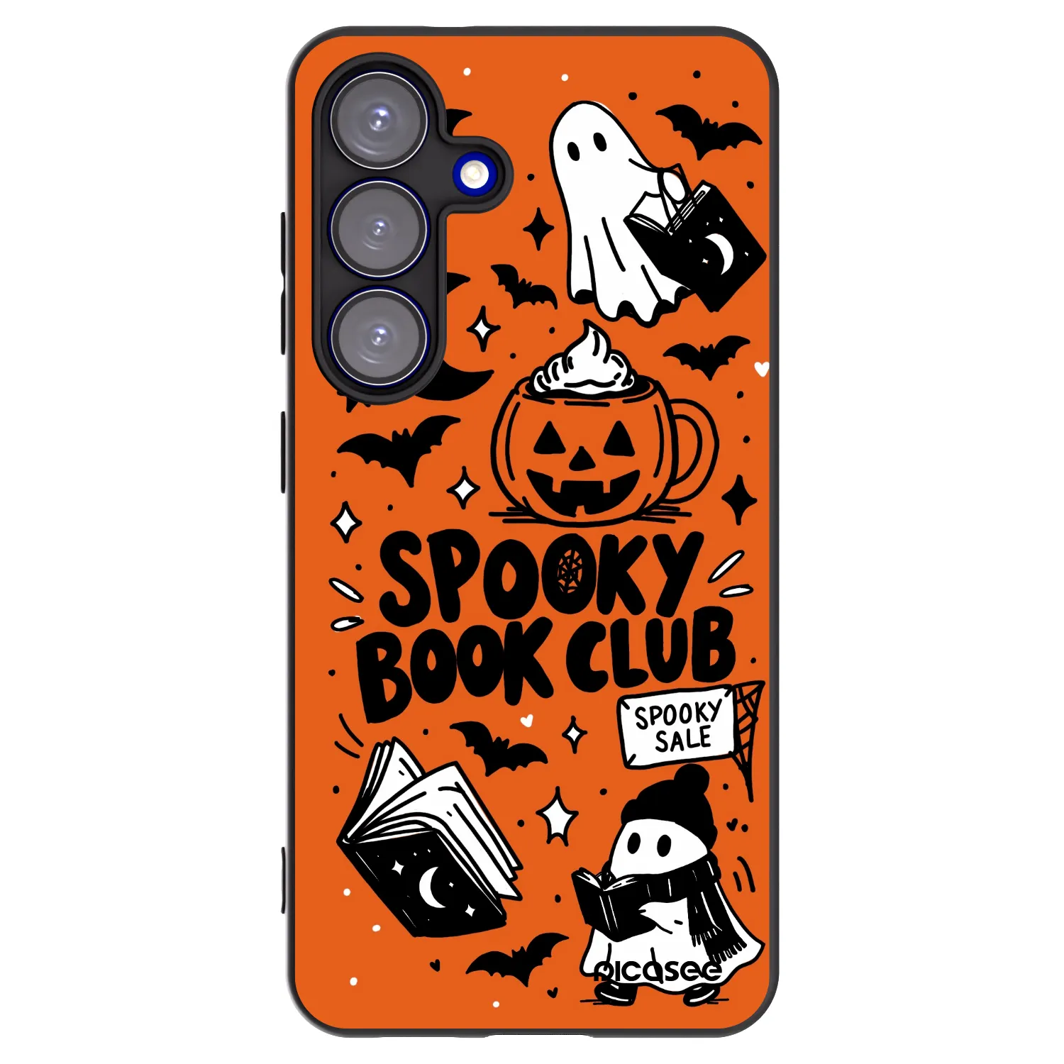 Picasee Μαύρη θήκη σιλικόνης για Samsung Galaxy S25 5G - Spooky book club