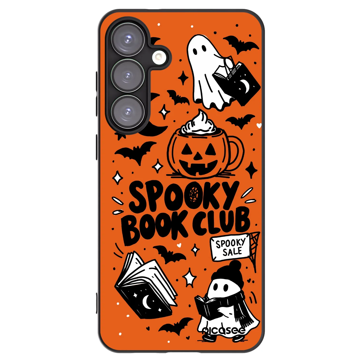 Picasee Μαύρη θήκη σιλικόνης για Samsung Galaxy S25+ 5G - Spooky book club