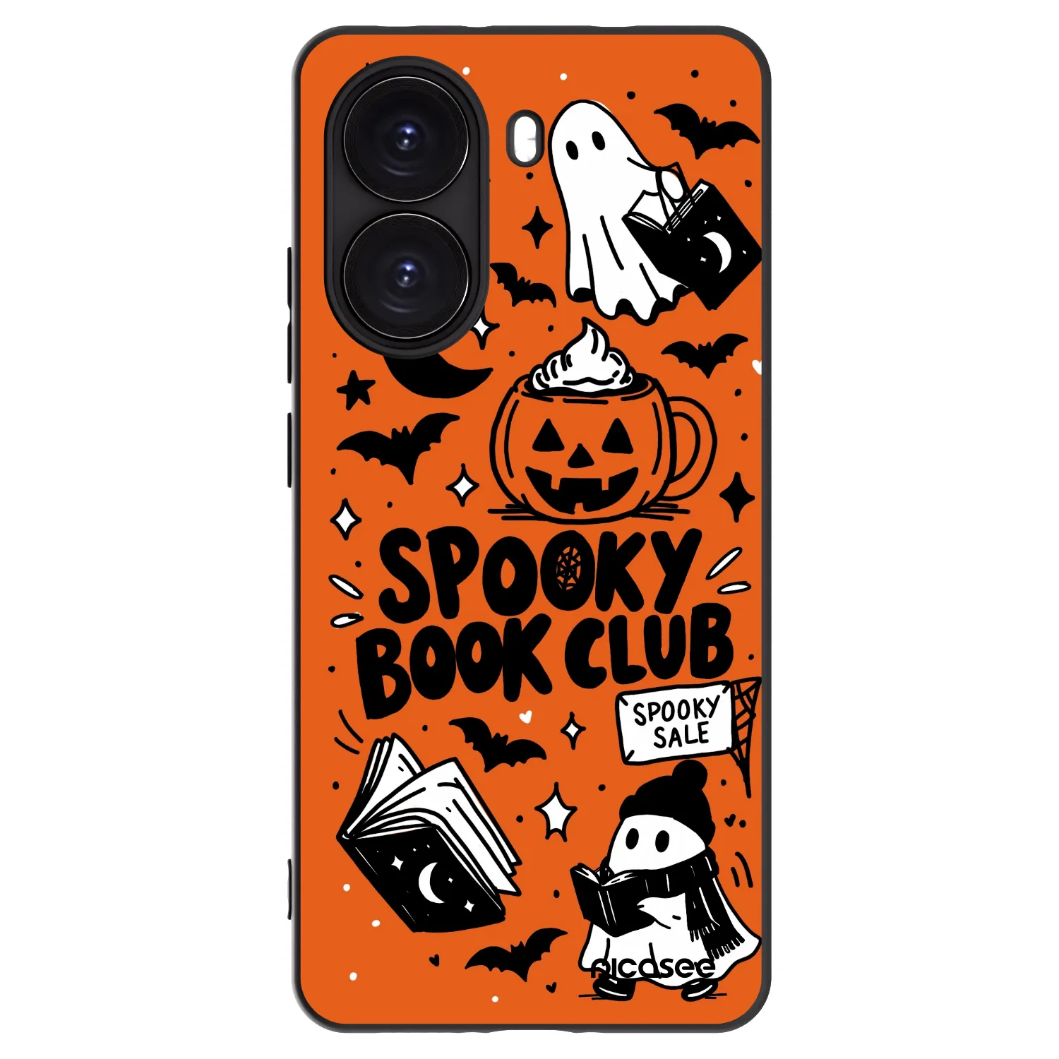Picasee Μαύρη θήκη σιλικόνης για Xiaomi Poco X7 Pro 5G - Spooky book club