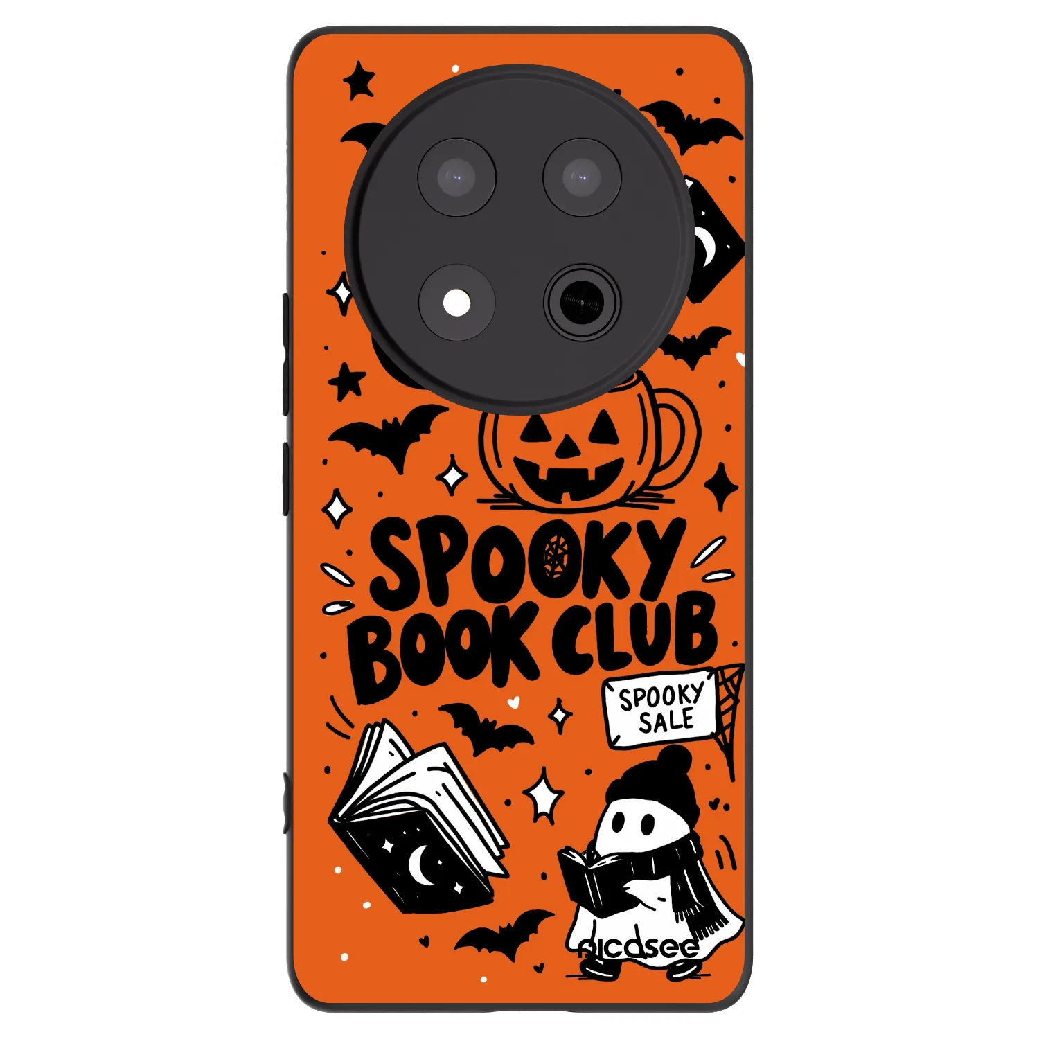 Picasee Μαύρη θήκη σιλικόνης για Honor Magic7 Lite 5G - Spooky book club