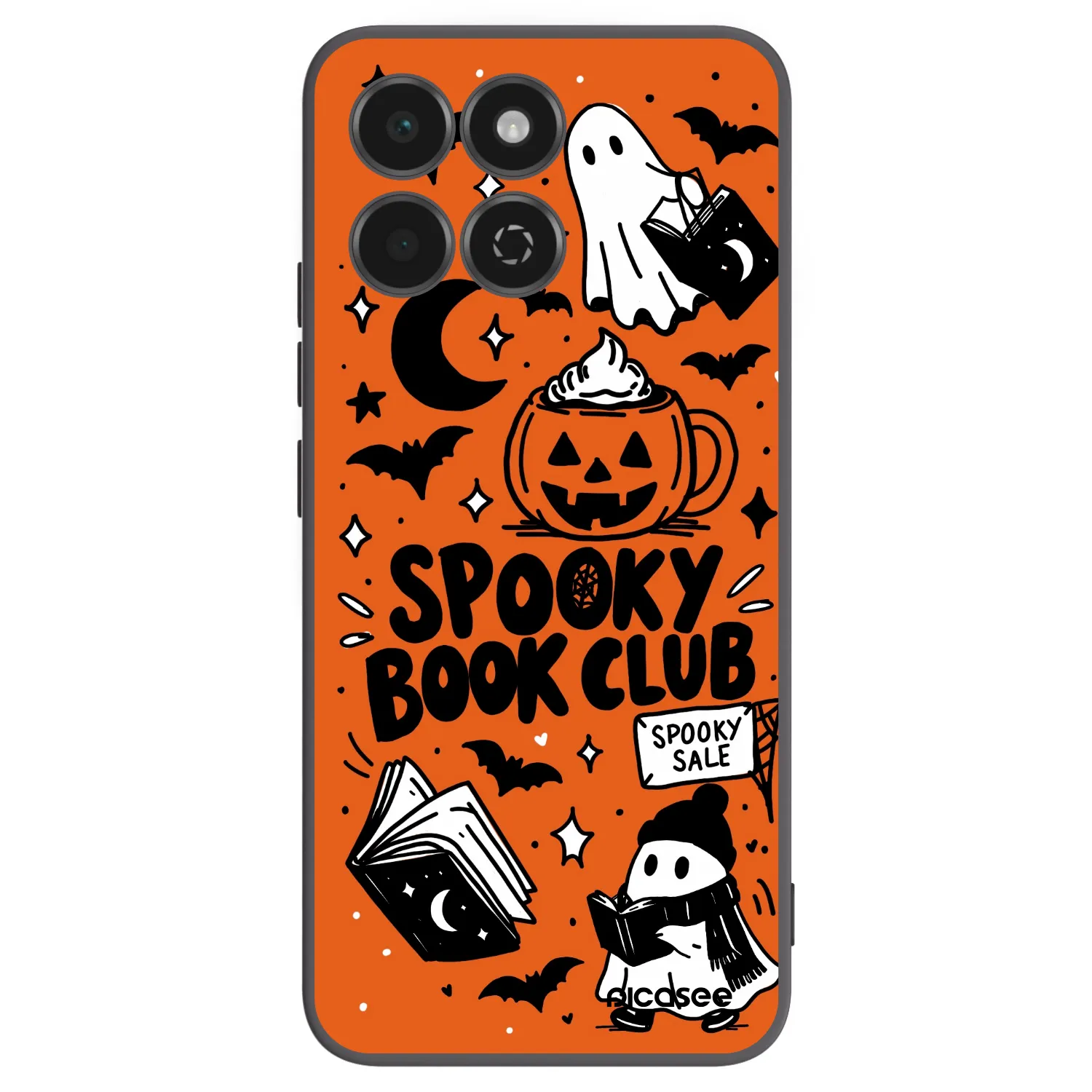 Picasee Μαύρη θήκη σιλικόνης για Honor 200 Smart 5G - Spooky book club