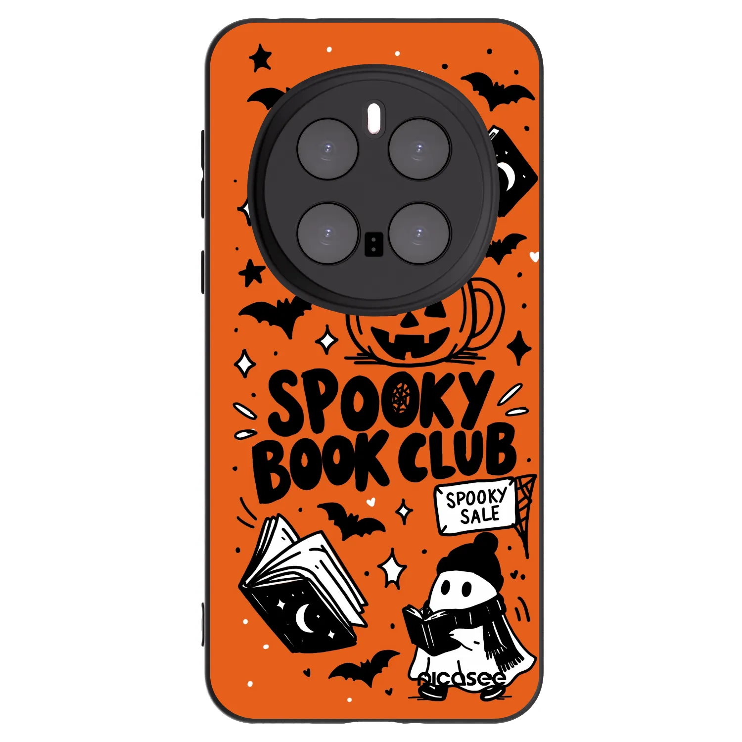 Picasee Μαύρη θήκη σιλικόνης για Honor Magic7 Pro 5G - Spooky book club