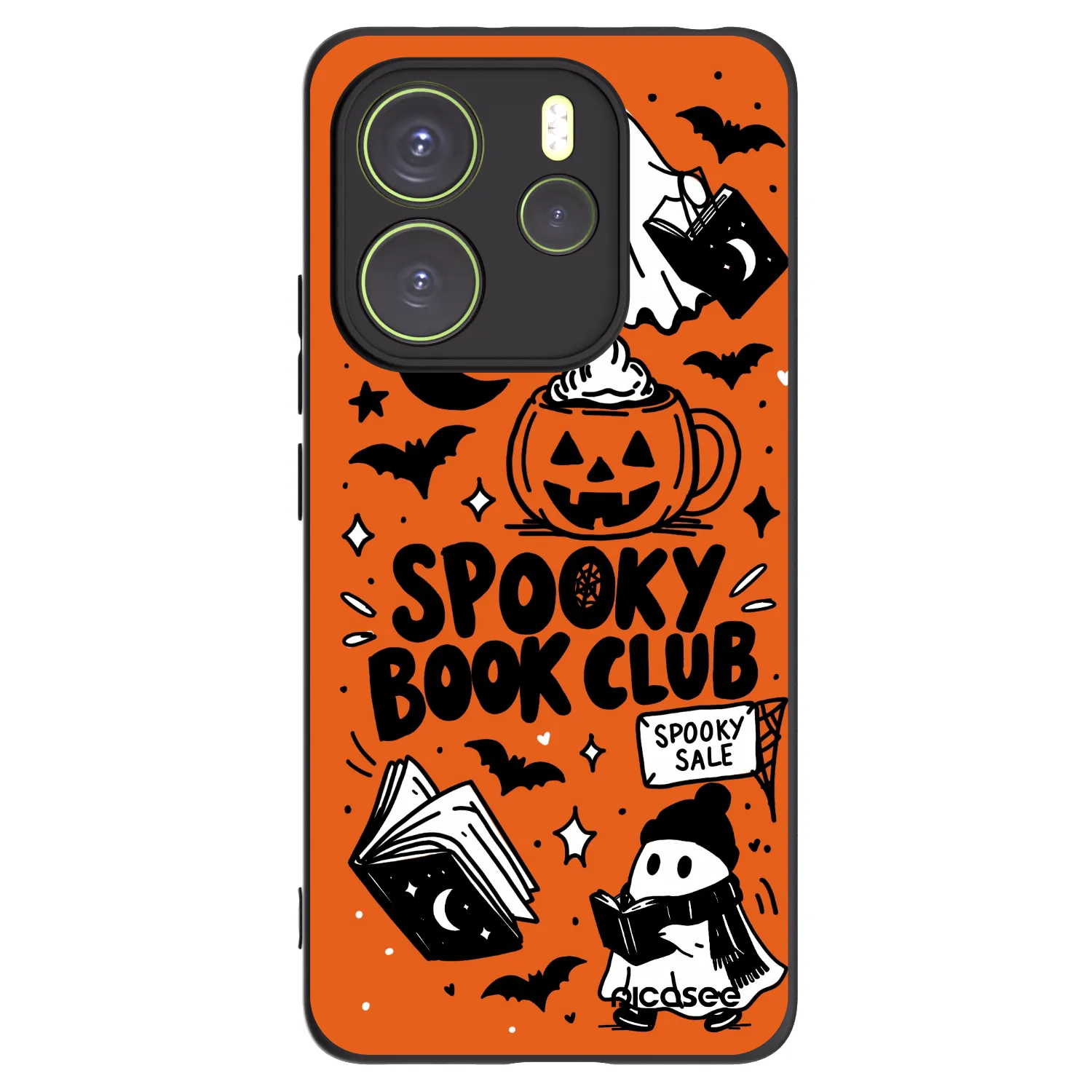 Picasee Μαύρη θήκη σιλικόνης για Xiaomi Redmi Note 14 4G - Spooky book club